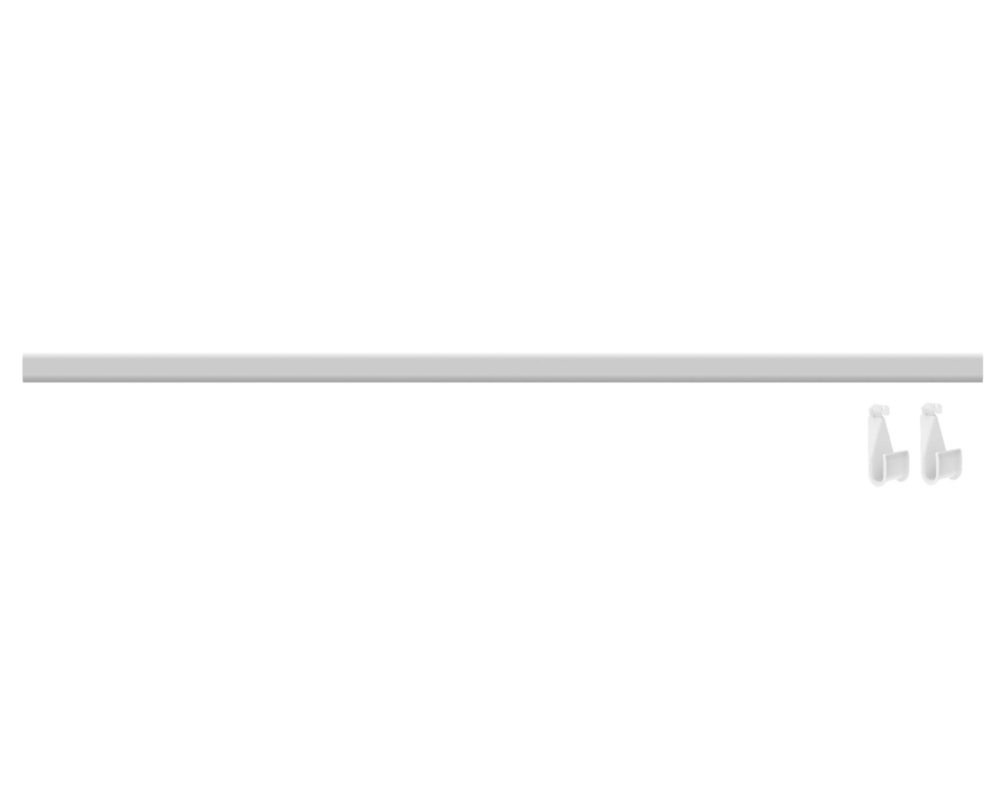 Barra clóset metal 2 ganchos para módulo 90 cm blanco-0