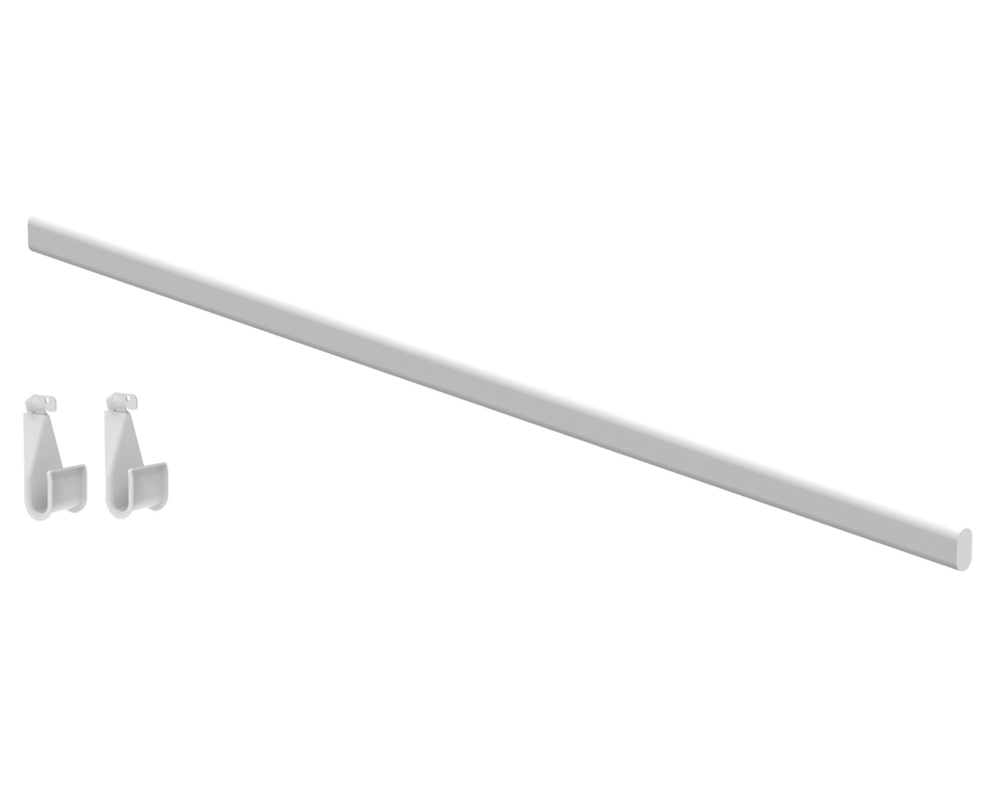 Barra clóset metal 2 ganchos para módulo 90 cm blanco-1
