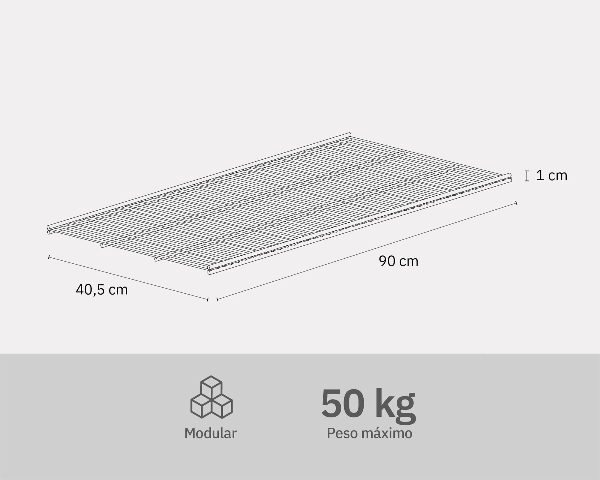 Repisa metálica ventilada 90 cm grafito-6