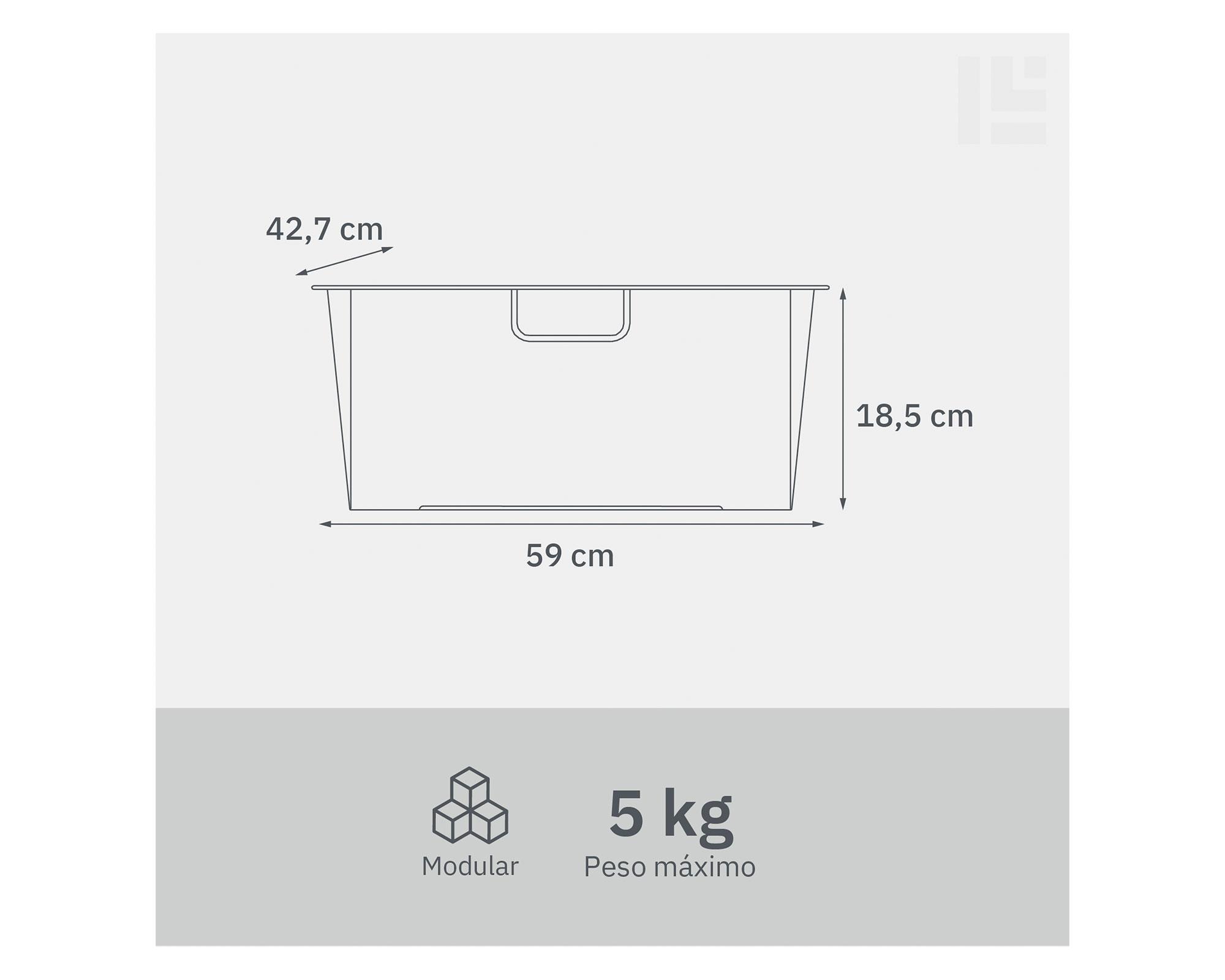 Canasto Malla blanco 18.5x59x42.7 cm-2