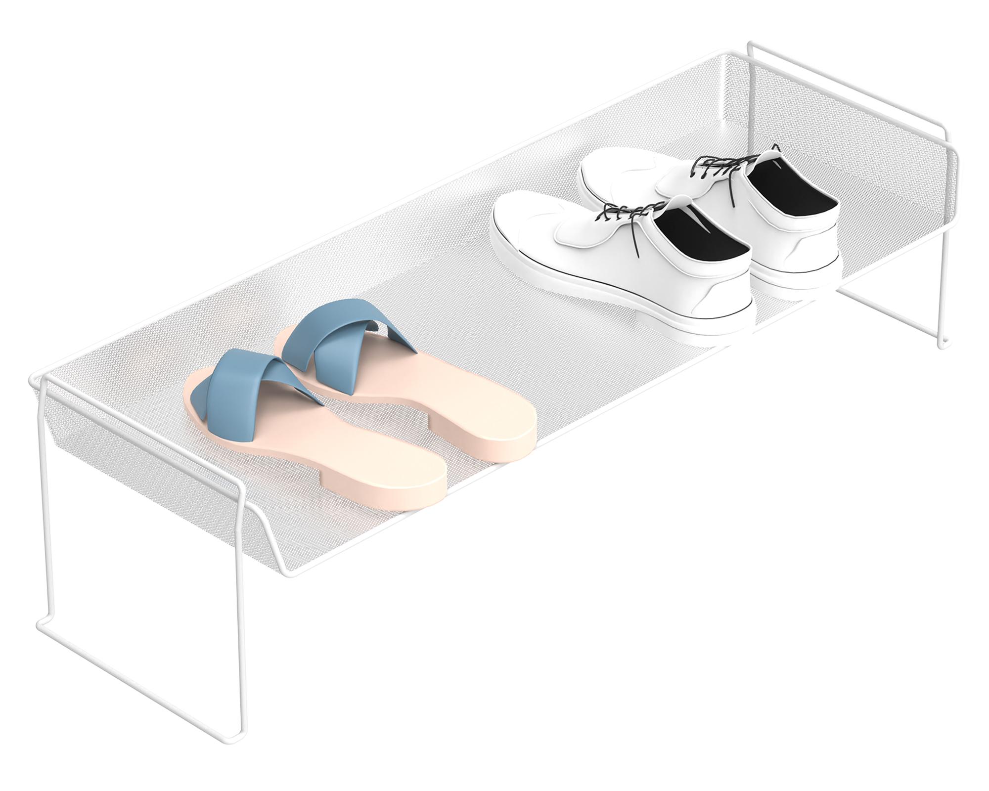 Zapatero apilable Malla blanco-2