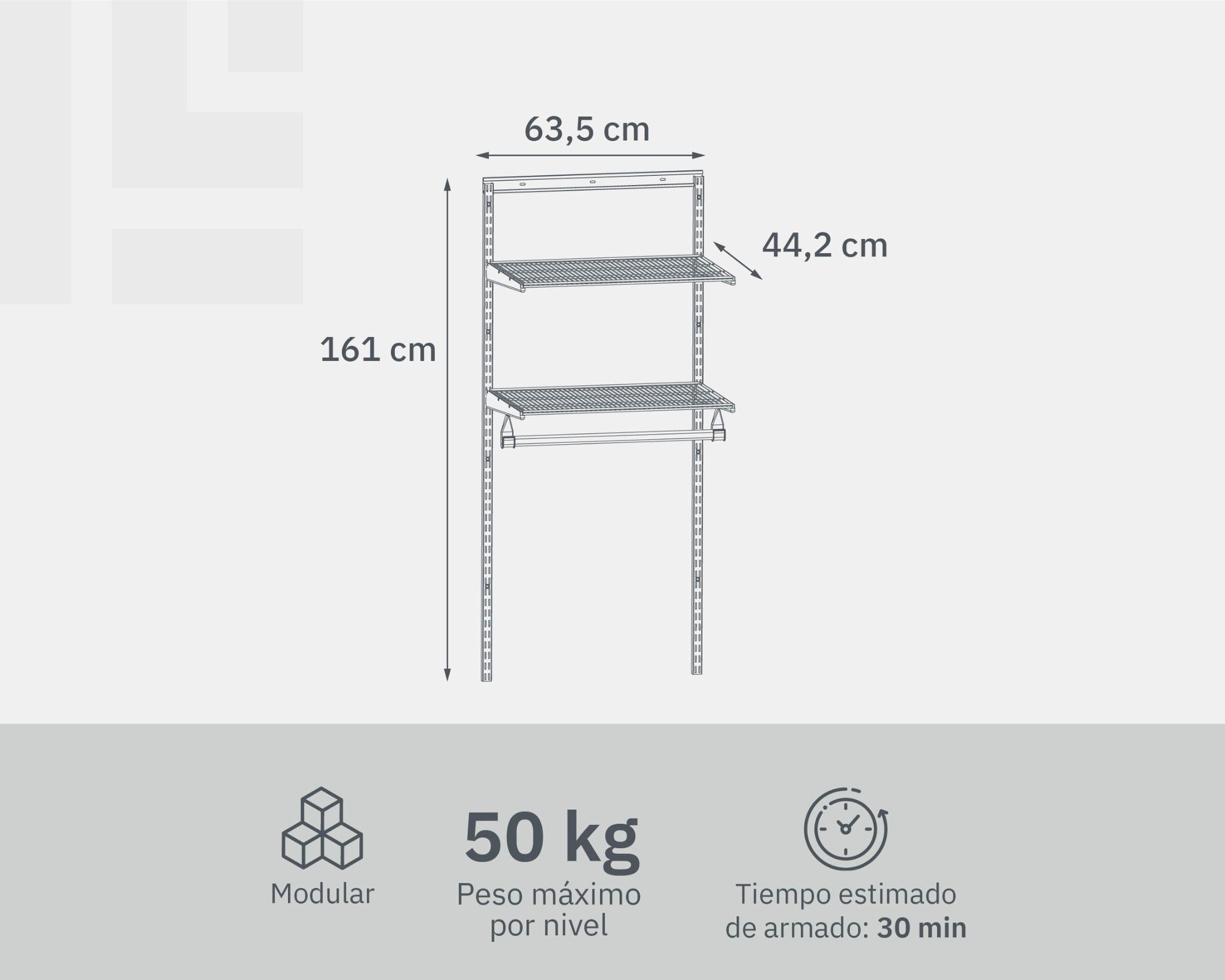Kit sistema modular metálico simple blanco-3