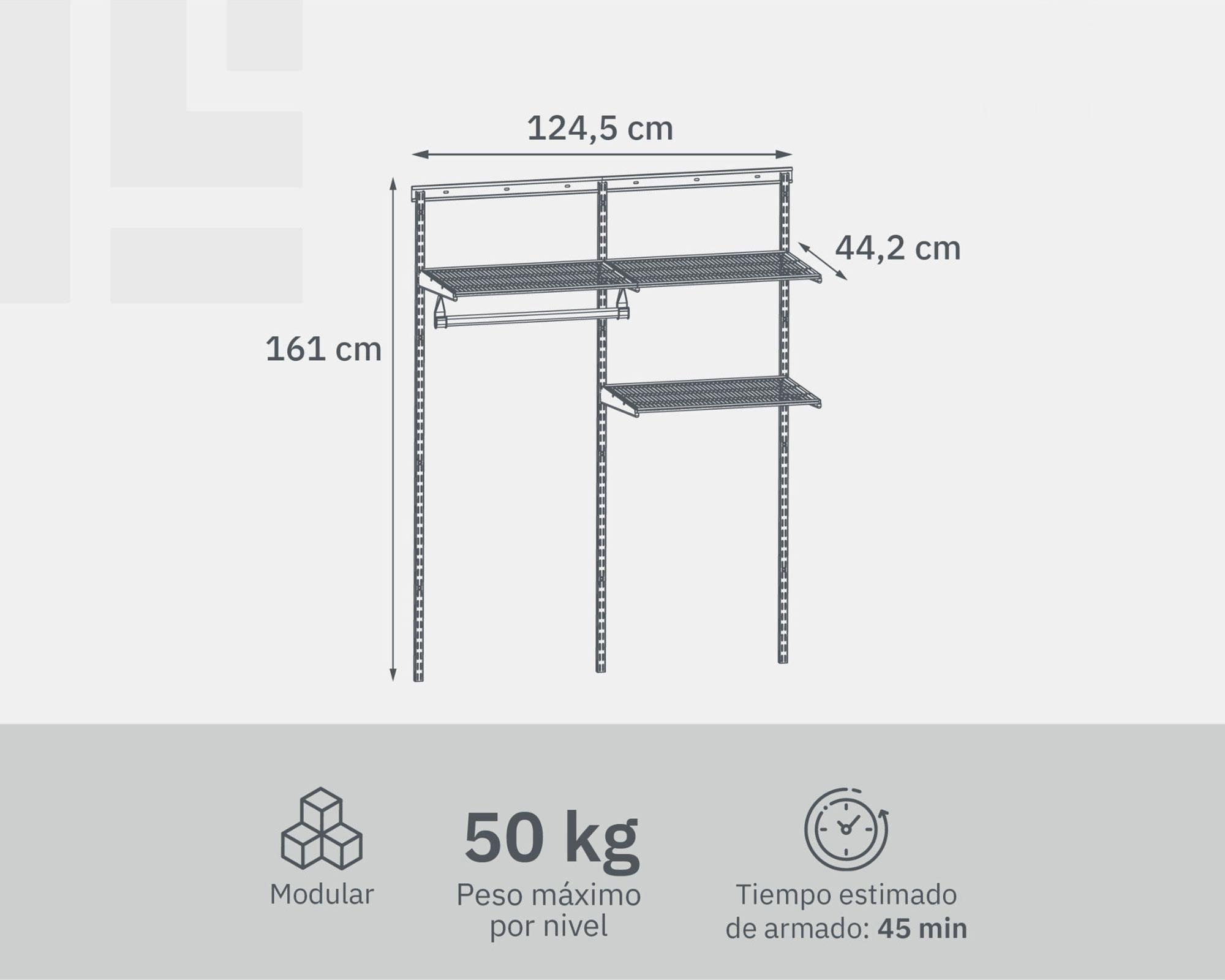 Kit sistema modular metálico doble grafito-3