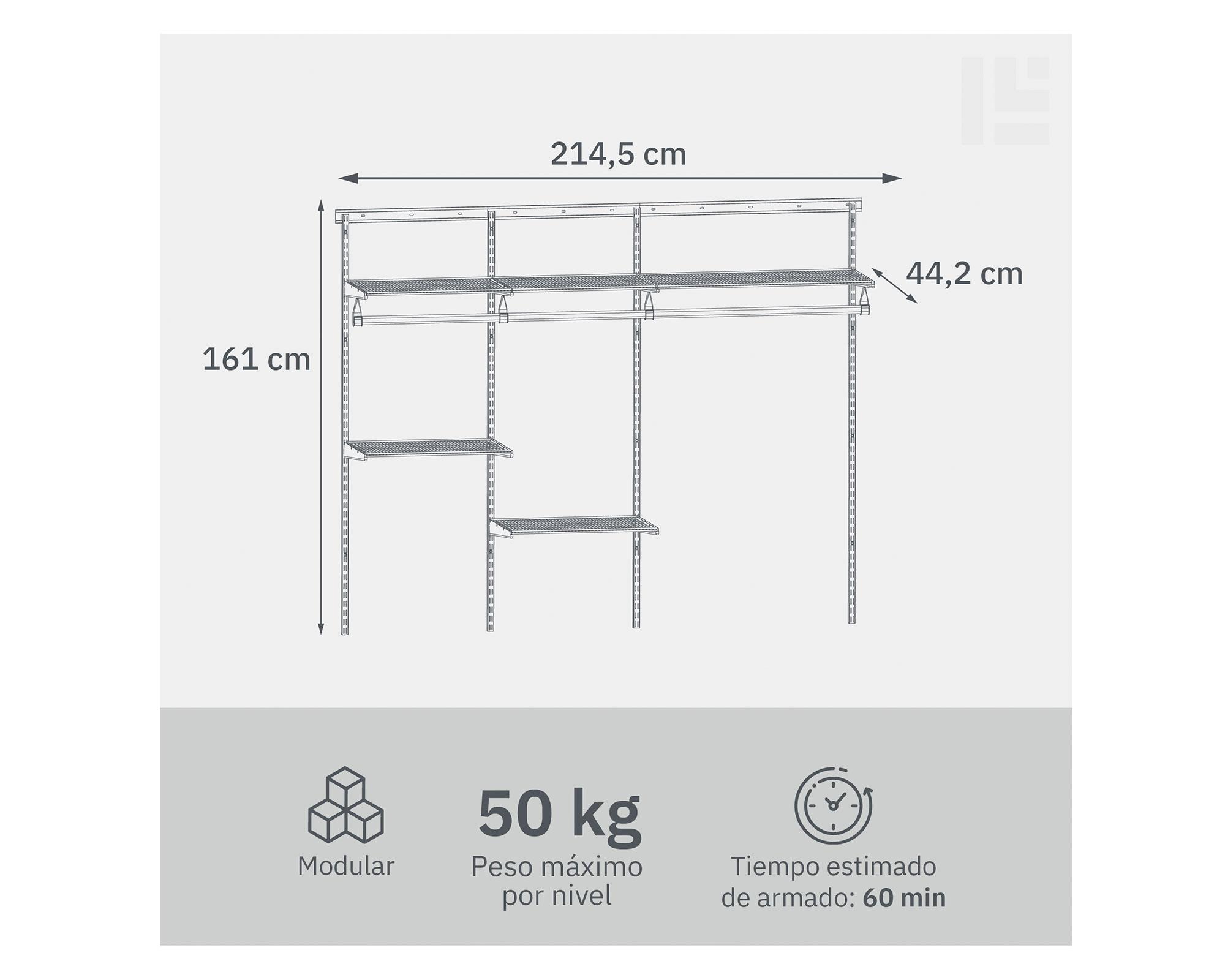 Kit sistema modular Triple blanco-3