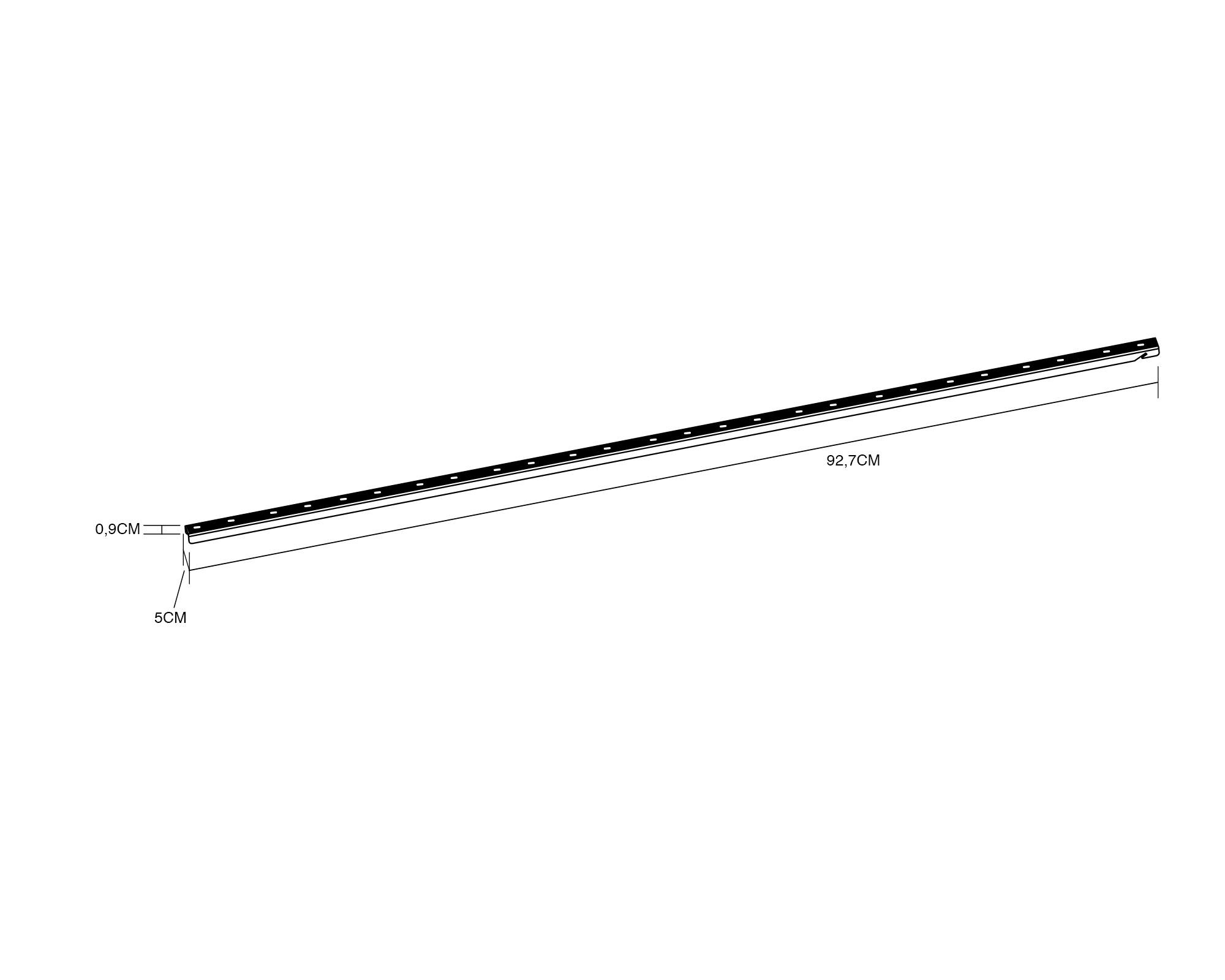 Barra superior ensamble grafito 5x92.7x0.9 cm-3