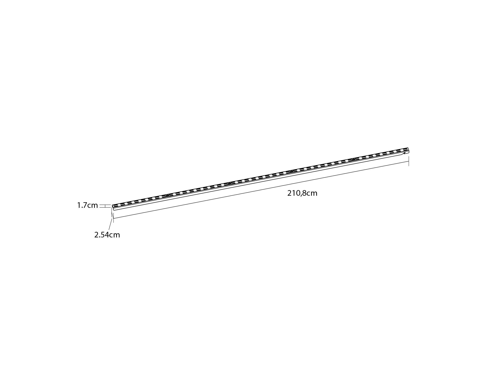 Riel ensamble blanco 210.8x2.54x1.7 cm-2