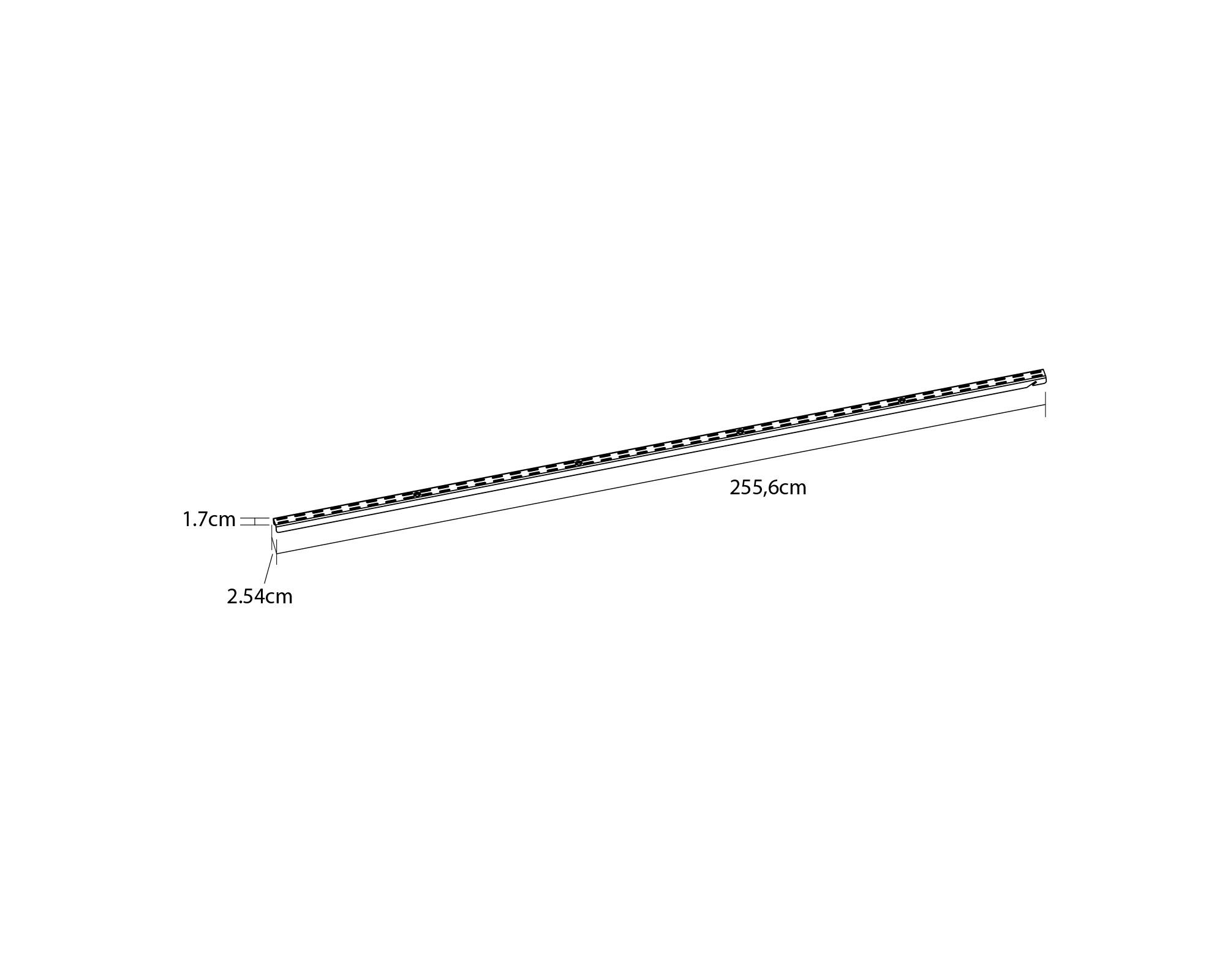 Riel ensamble blanco 255.6x2.54x1.7 cm-2