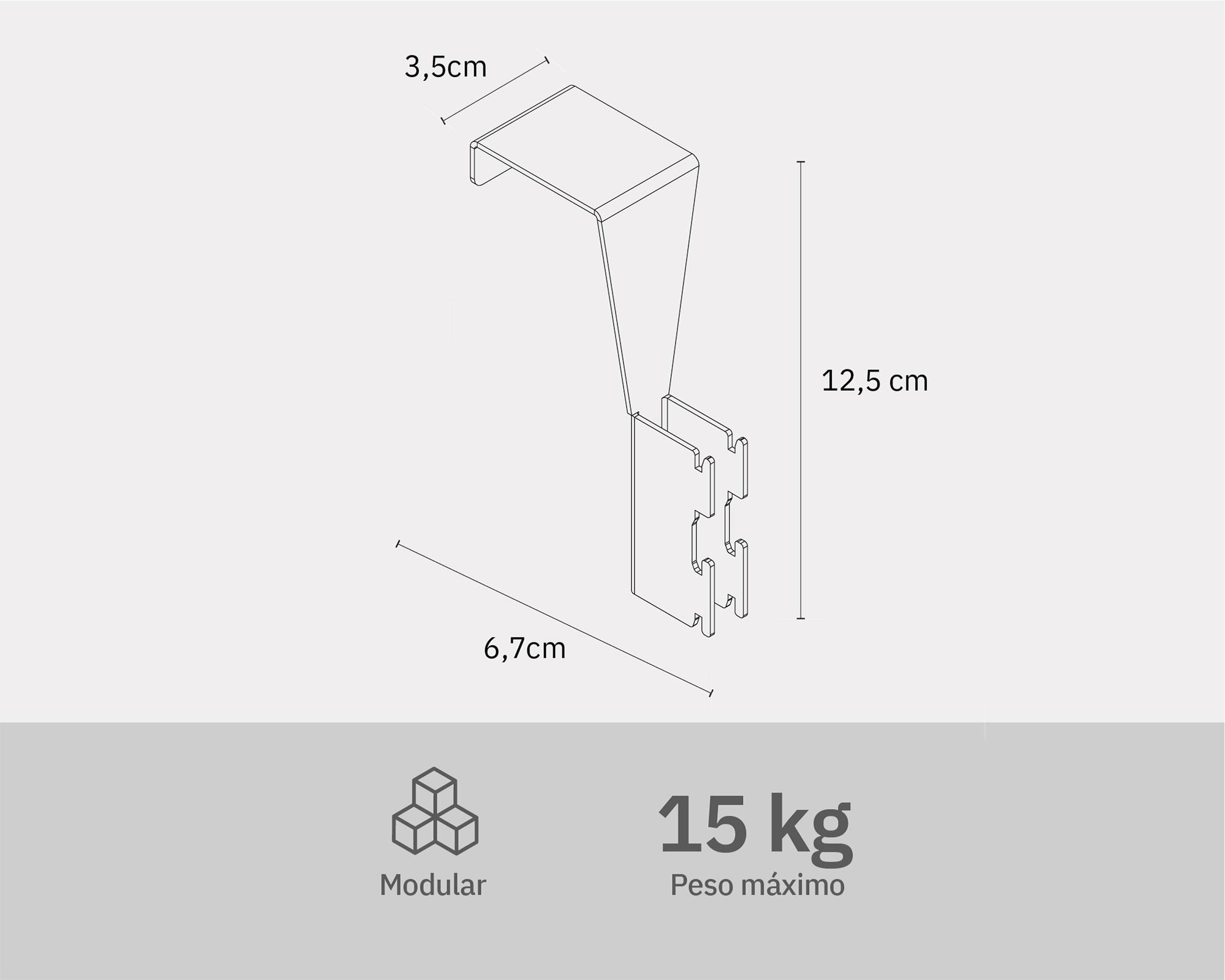 Soporte riel metálico para puerta blanco-6