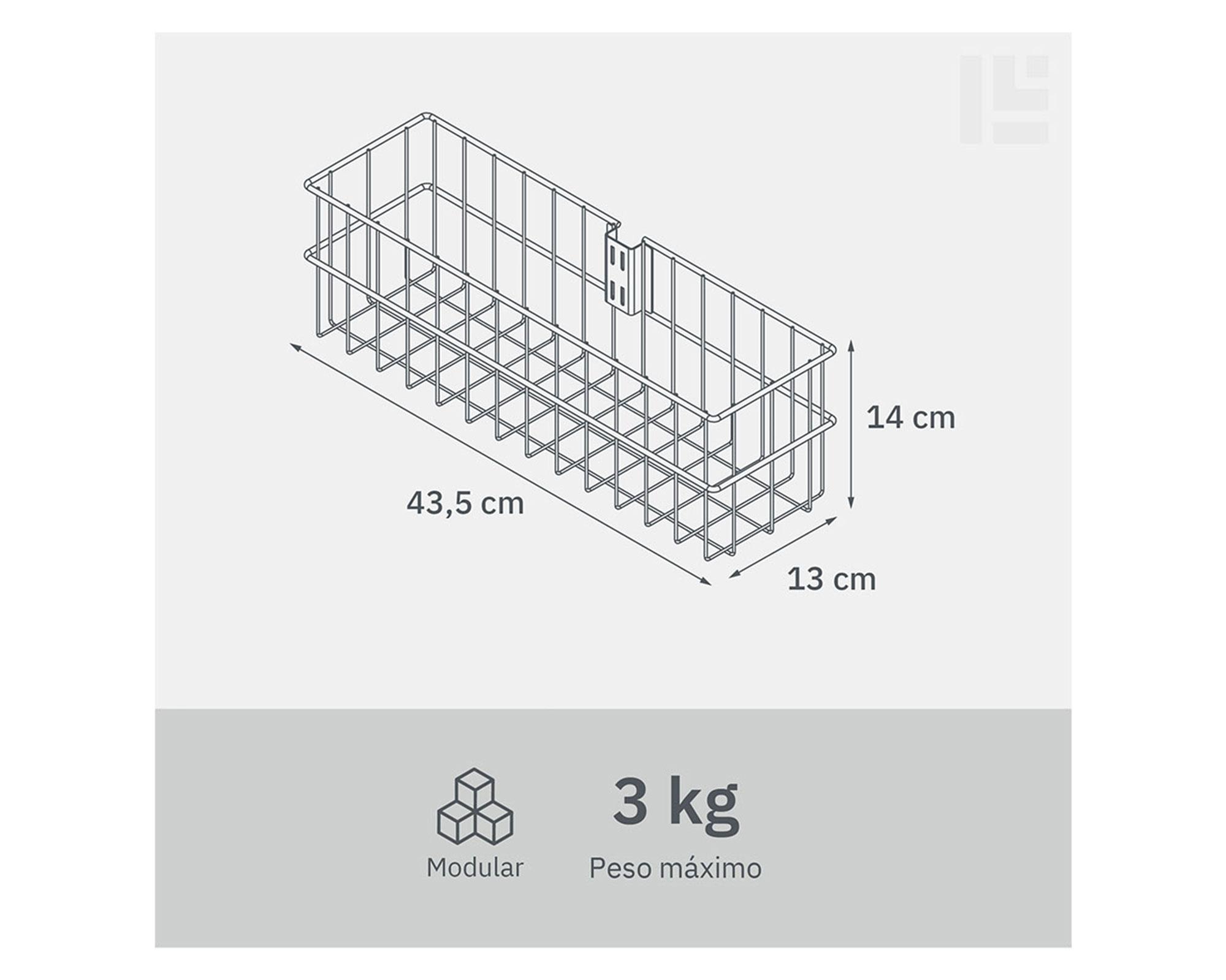 Canasto metal/alambre para riel blanco-3