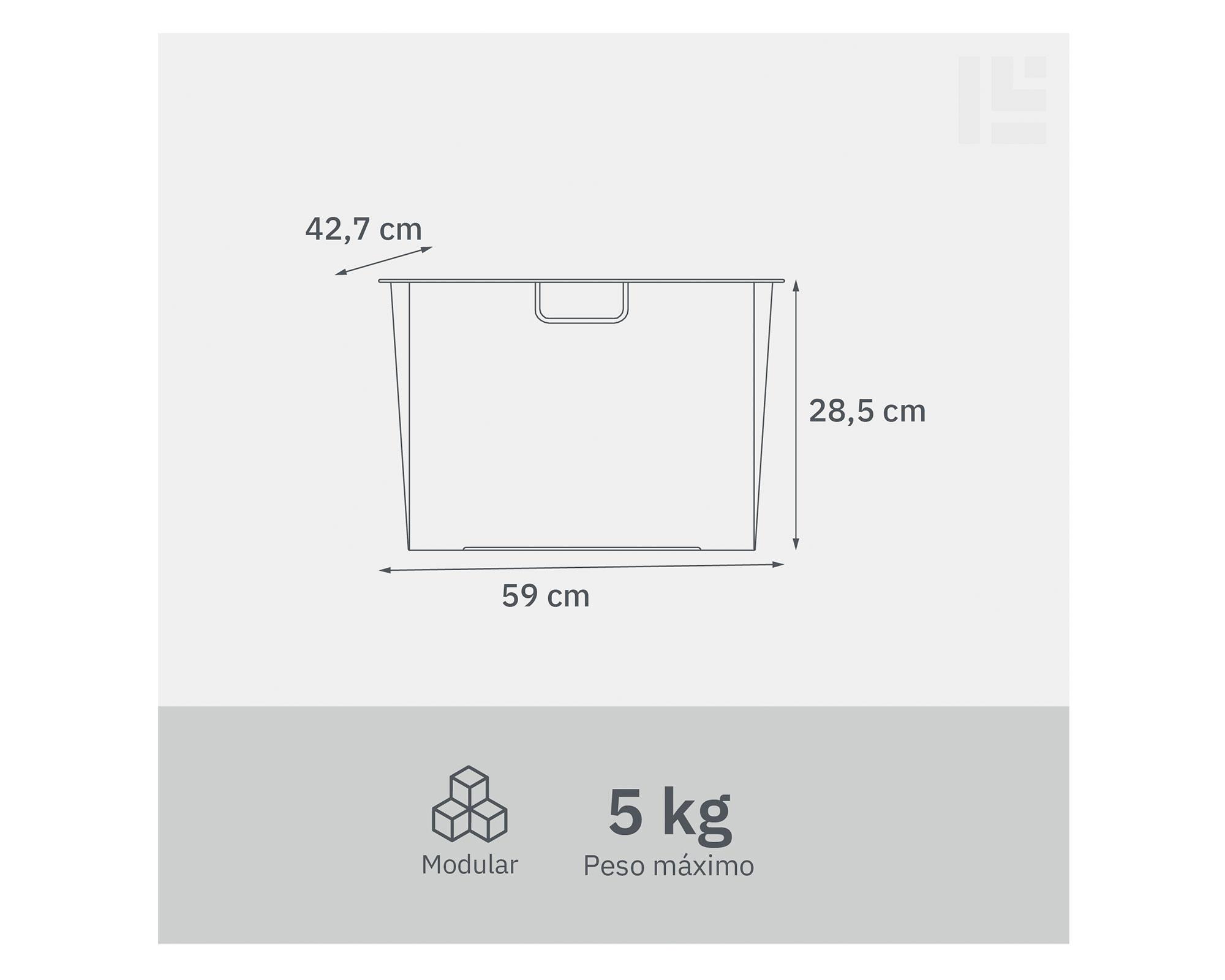 Canasto Malla grafito 28.5x59x42.7 cm-3