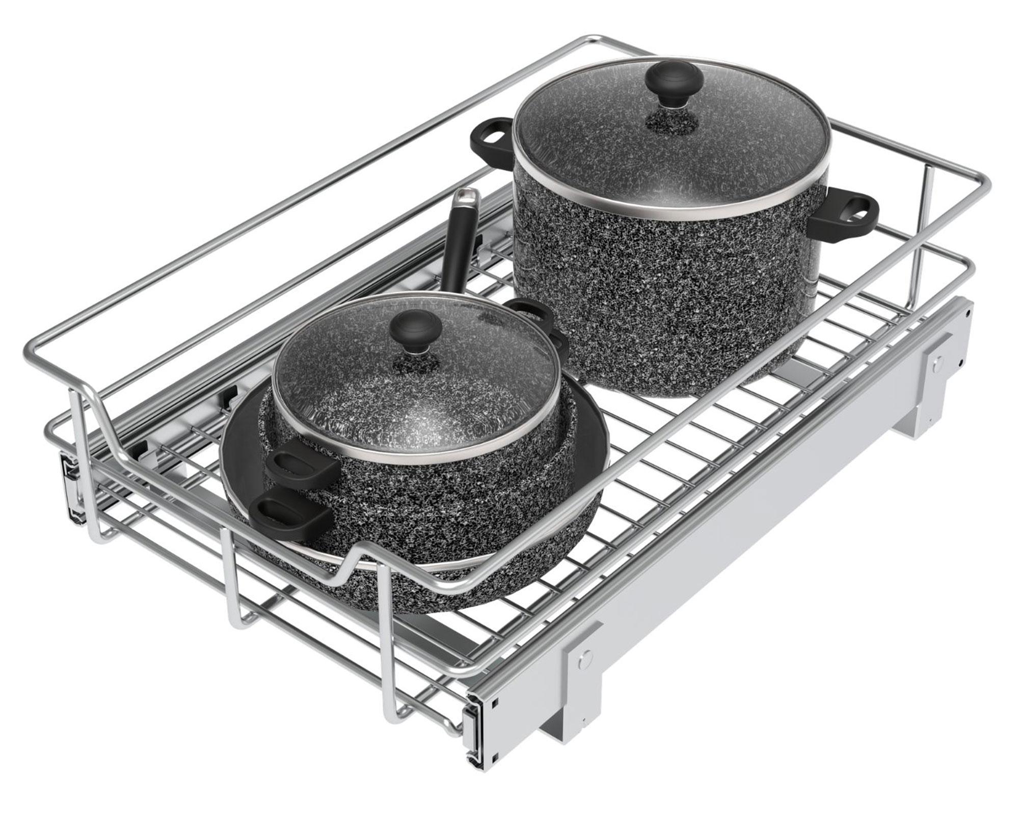 Bandeja retráctil interior cromada 28 cm-2
