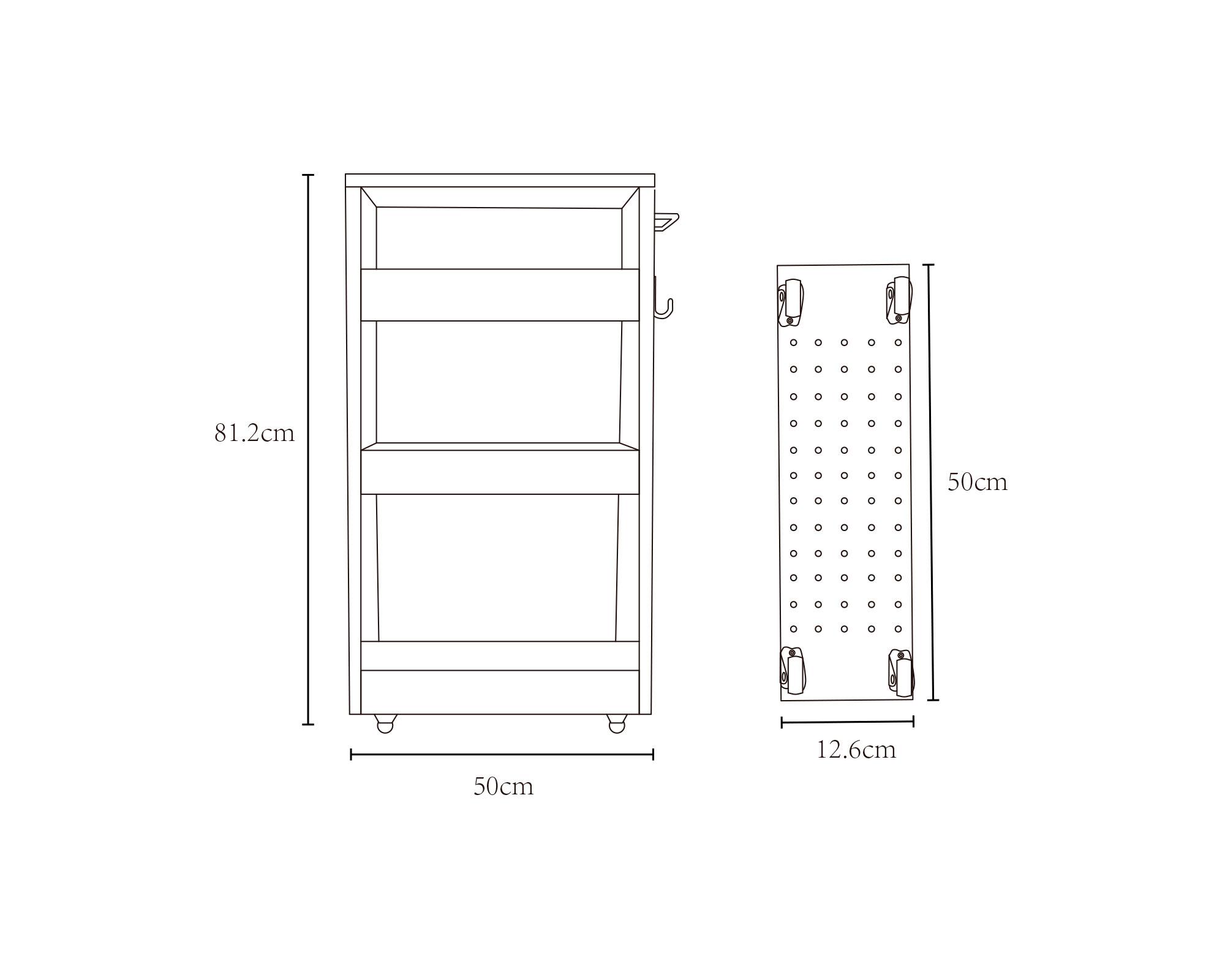 Carro organizador vertical blanco/natural 81.2x50x12.6 cm-2