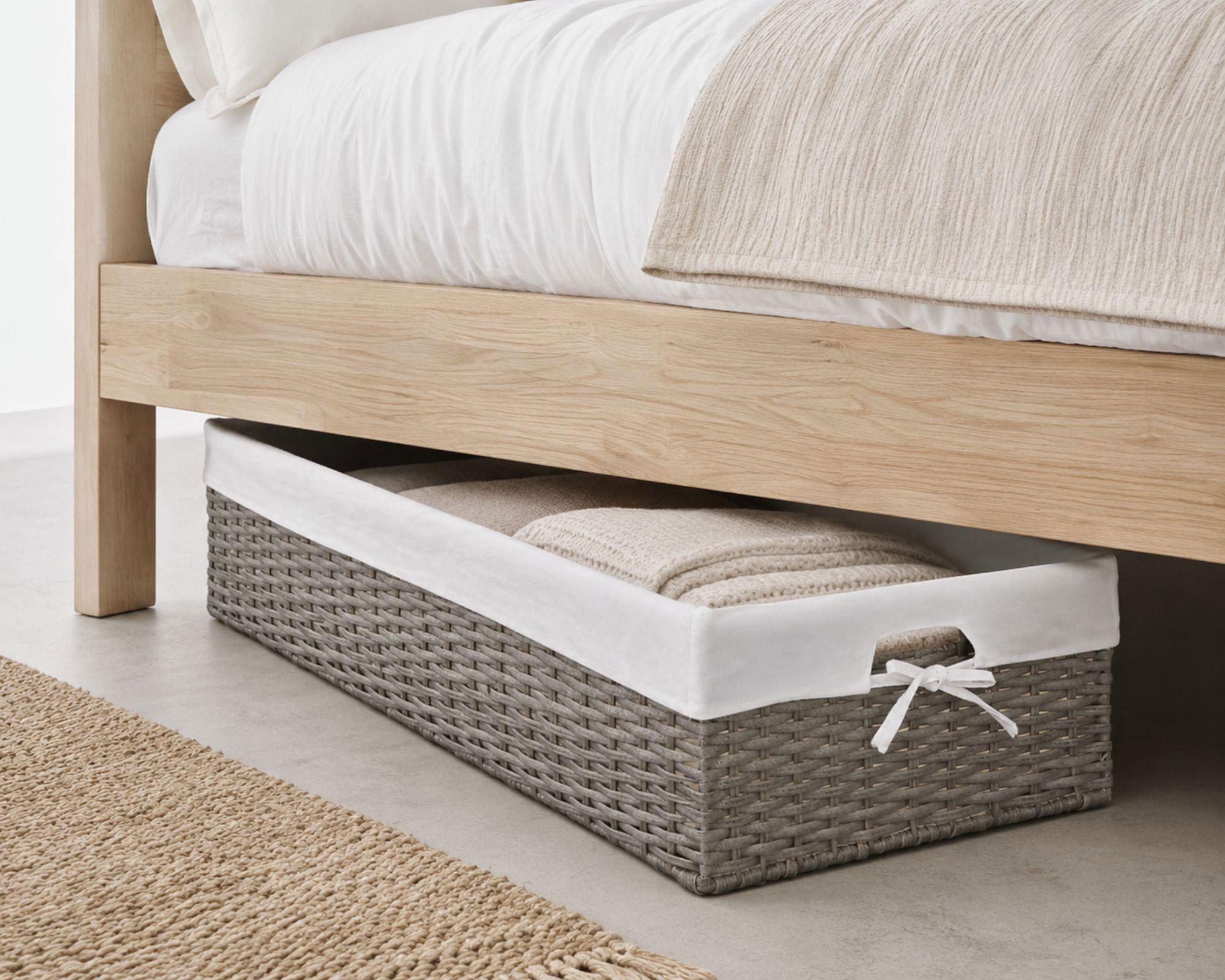 Canasto modular símil ratán con tela L grafito 40x90x21 cm-2