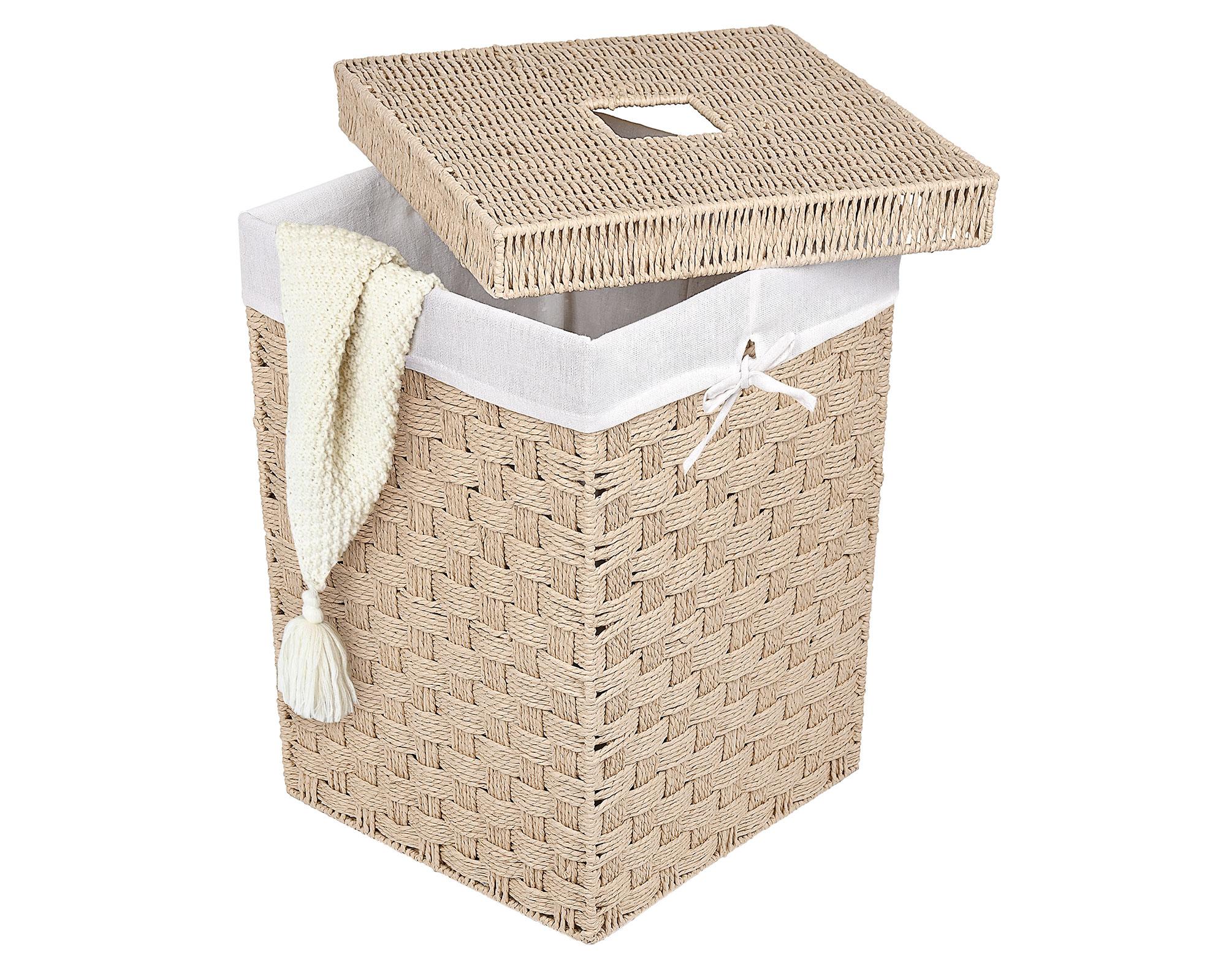 Hamper cuadrado Trenzado natural 80L-2