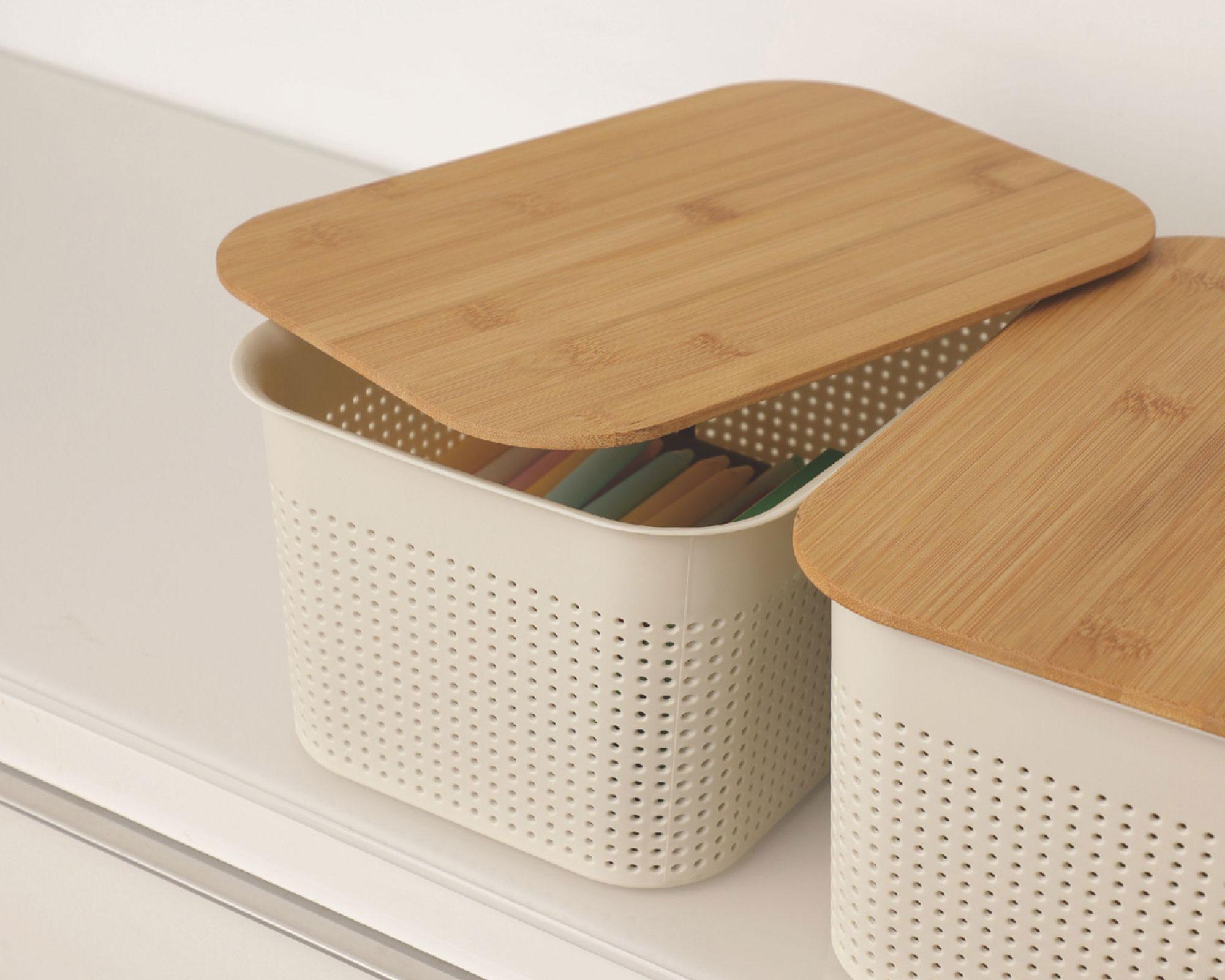 Tapa bambú para canasto plástico modular S/M-2