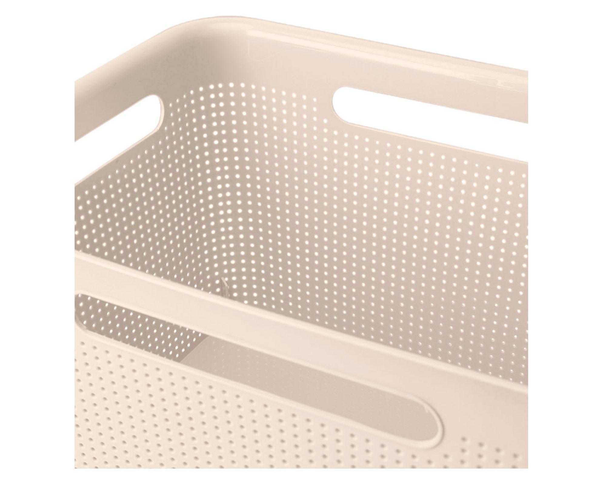 Caja organizadora modular L beige plástico 37x27x21 cm-2