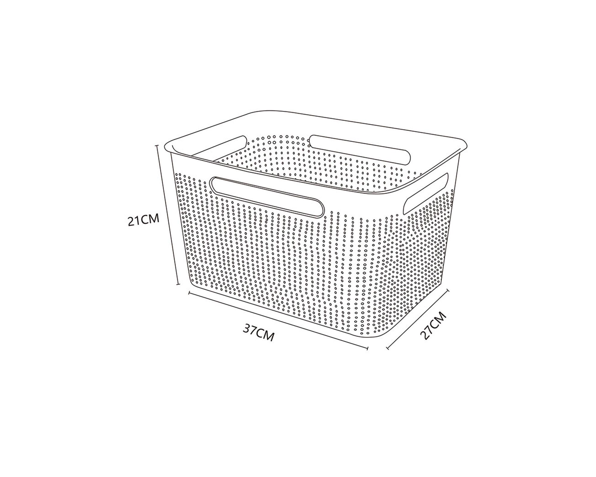 Caja organizadora modular L beige plástico 37x27x21 cm-5
