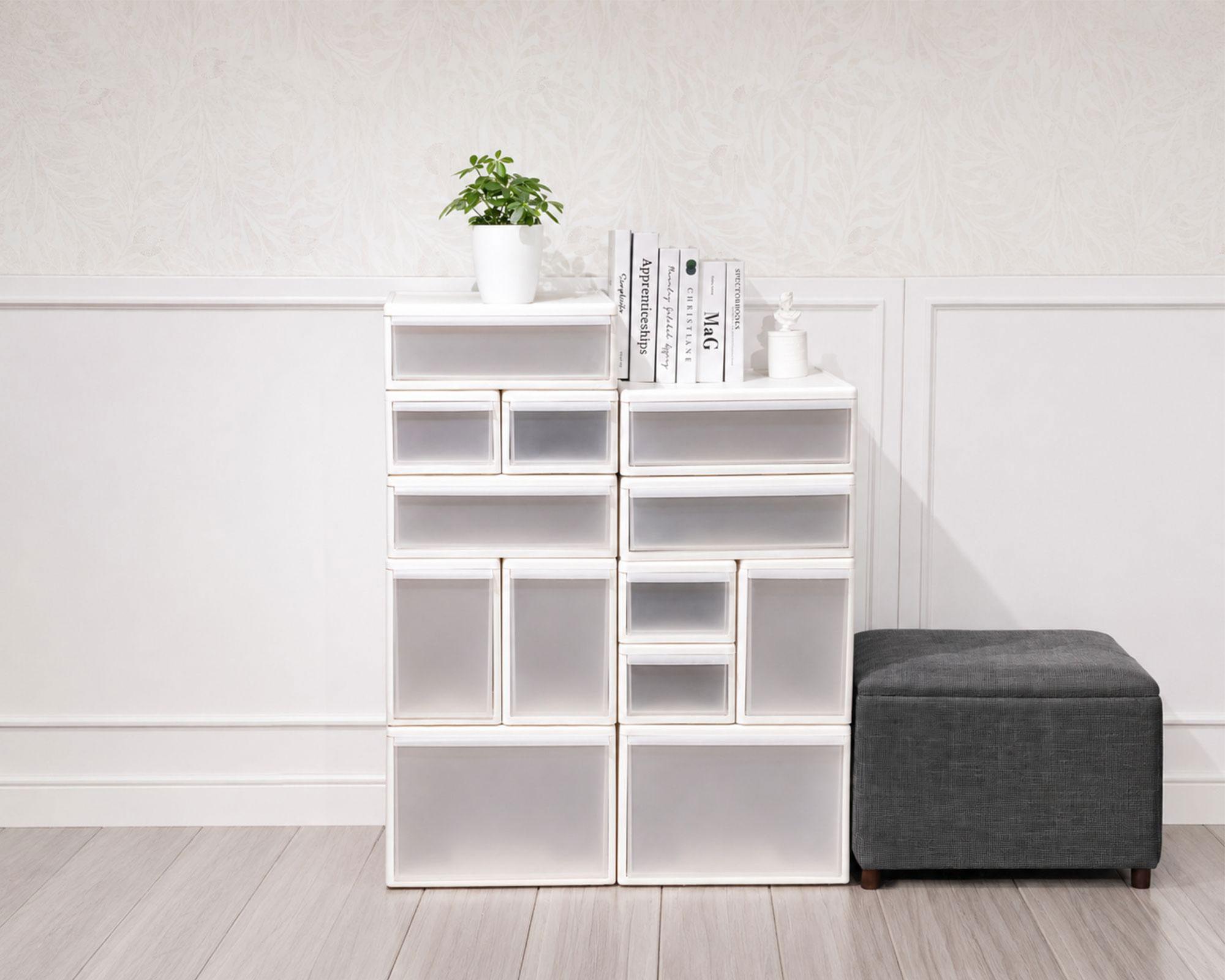 Cajonera modular baja blanco 47x20x15 cm-4