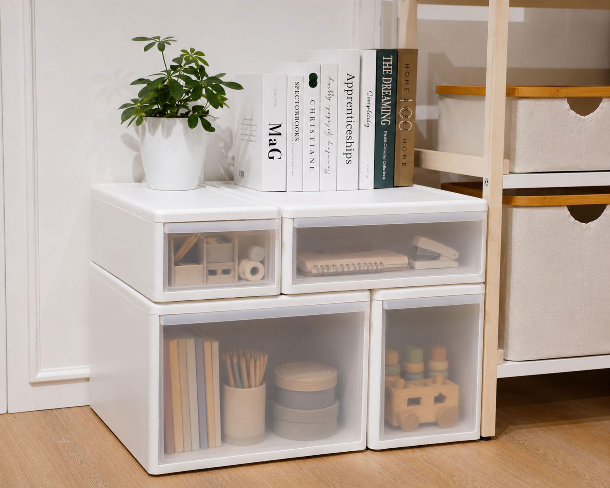 Cajonera modular baja blanco 47x20x15 cm-2