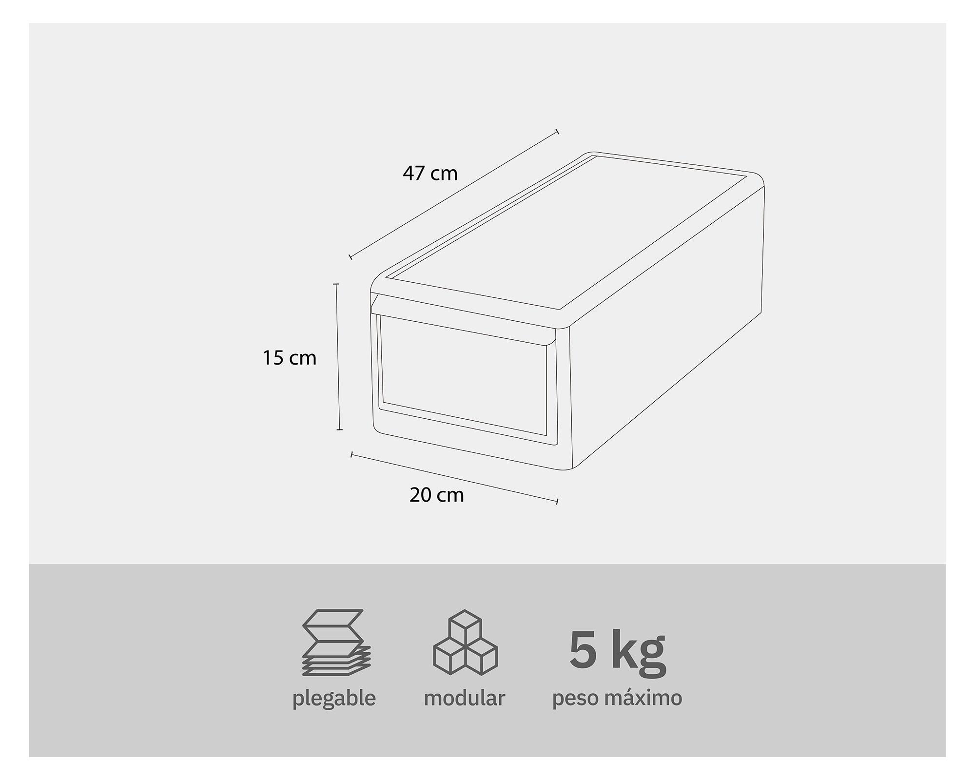 Cajonera modular baja blanco 47x20x15 cm-5