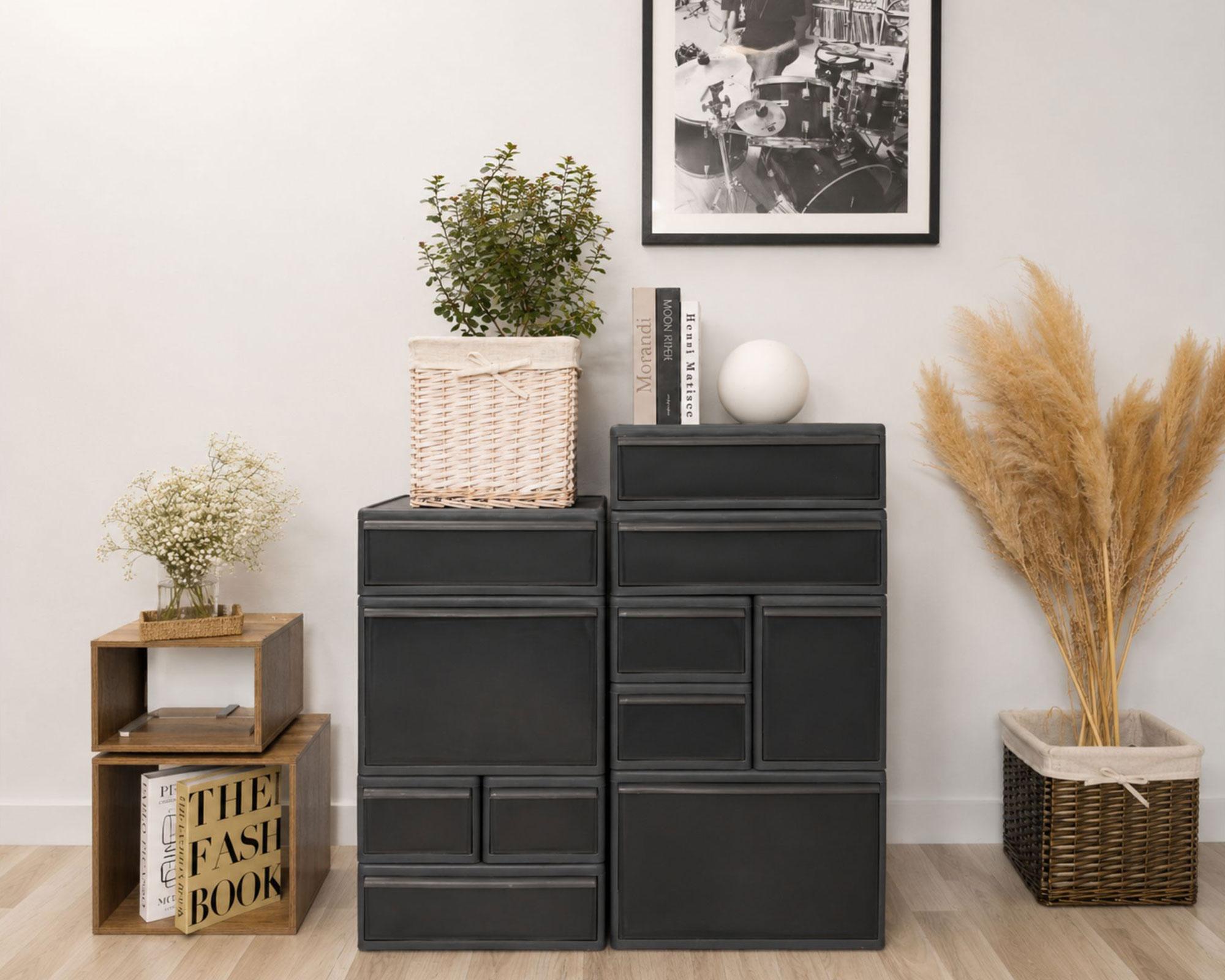 Cajonera modular baja grafito 47x40x15 cm-5