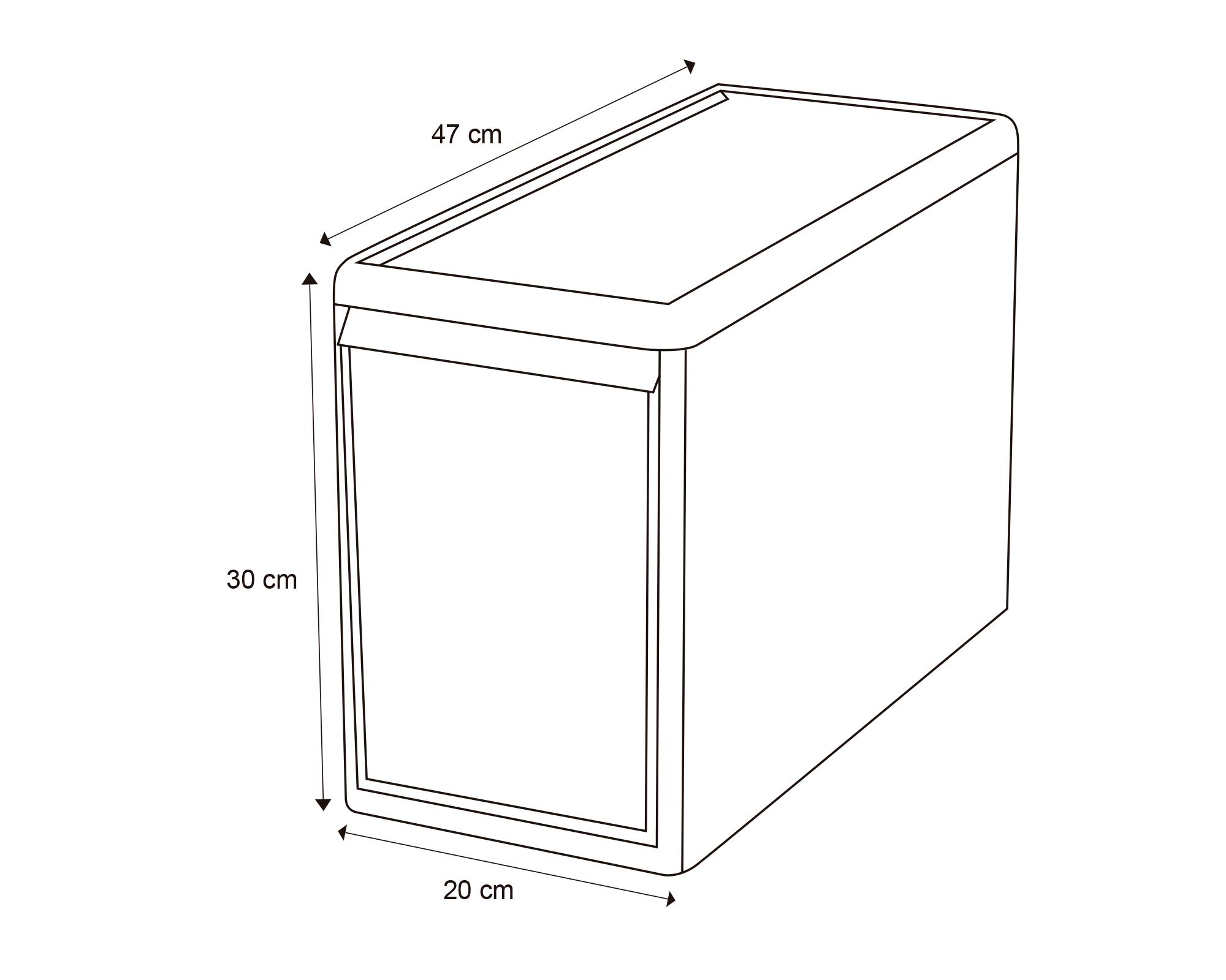 Cajonera modular alta grafito 30x20x47 cm-2