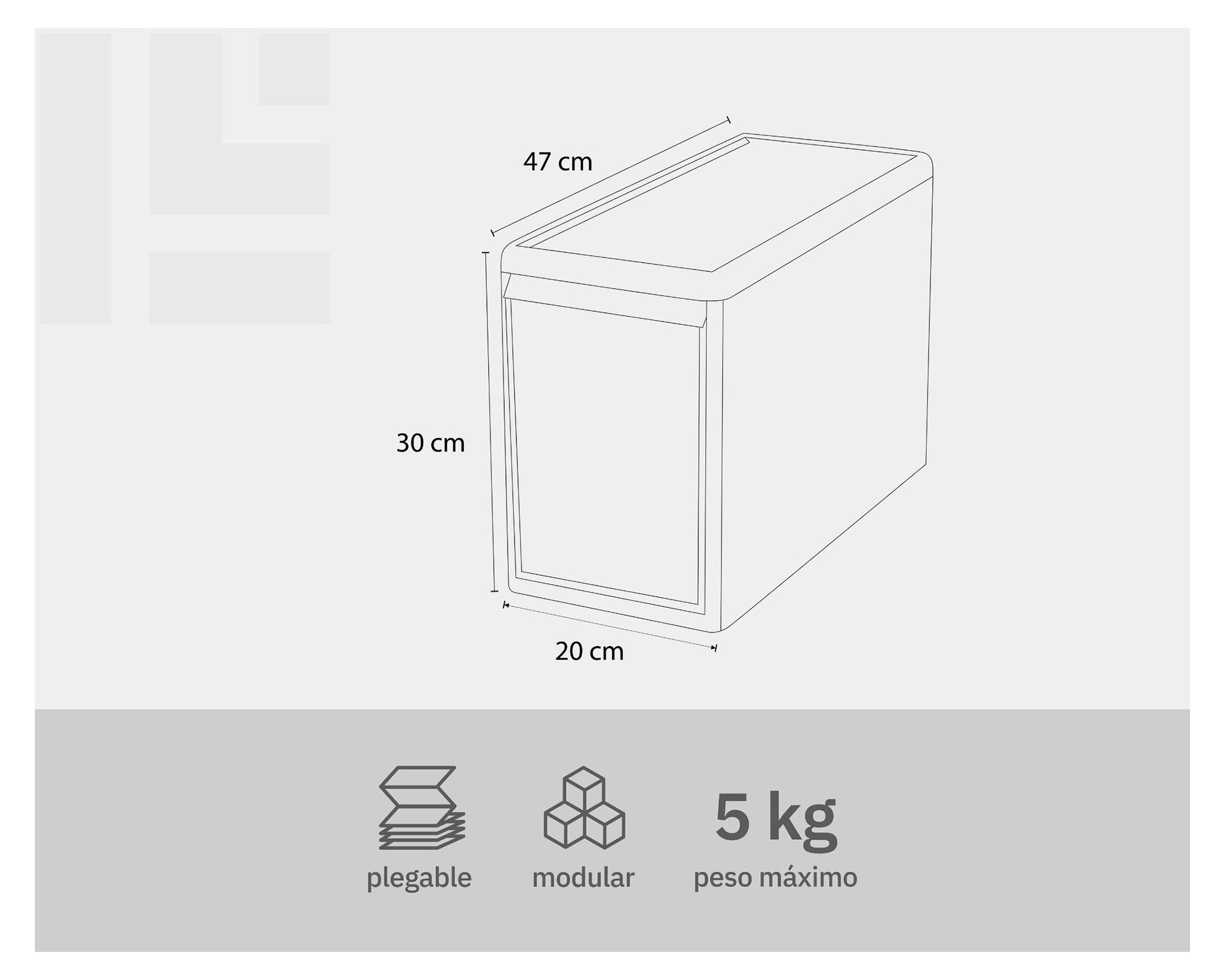 Cajonera modular alta grafito 47x20x30 cm-6