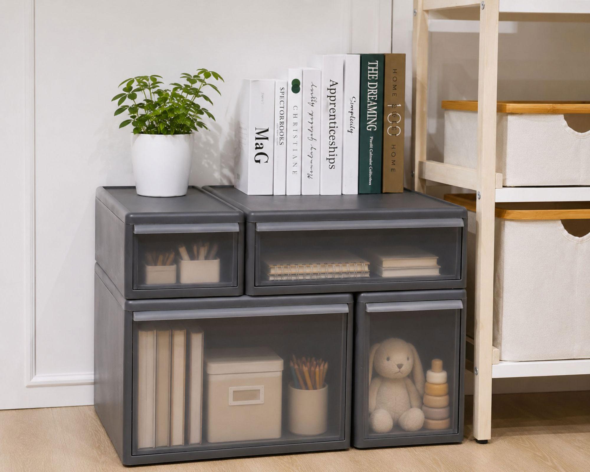 Cajonera modular alta grafito 47x20x30 cm-2