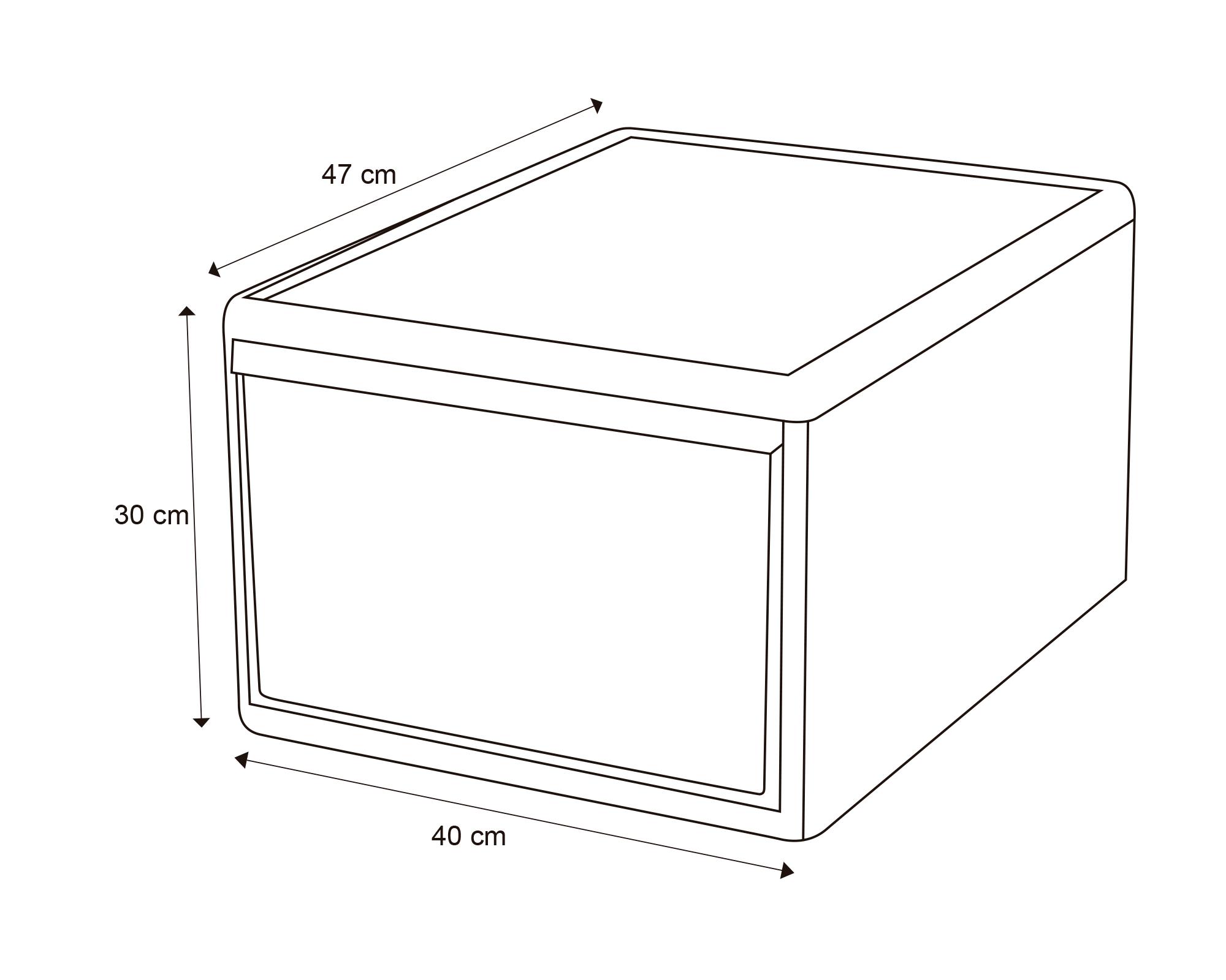 Cajonera modular alta grafito 30x40x47 cm-2