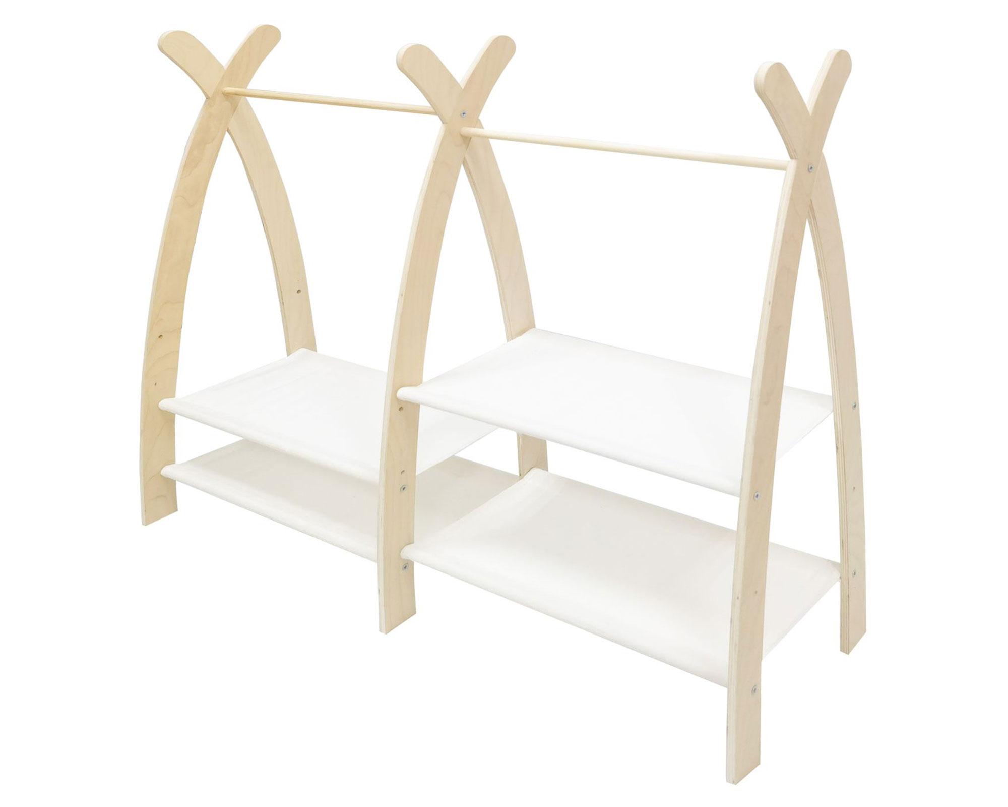 Clóset infantil con tela natural 106x32x96 cm-1