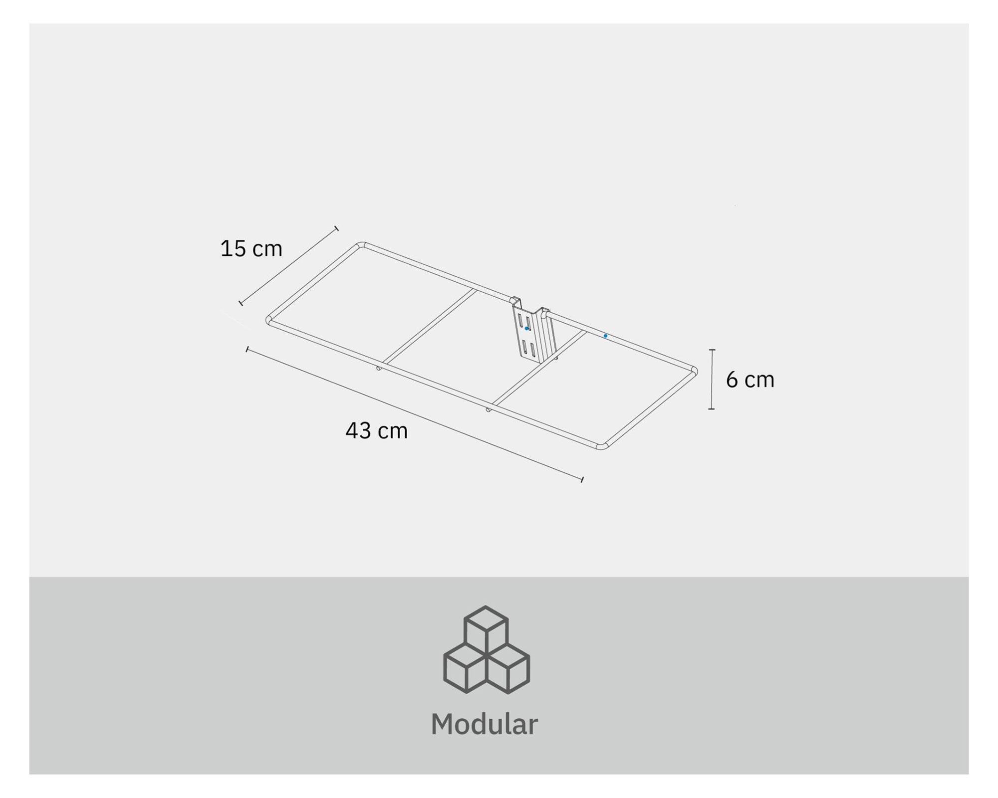 Organizador cilindros para riel 3 espacios metal blanco-5