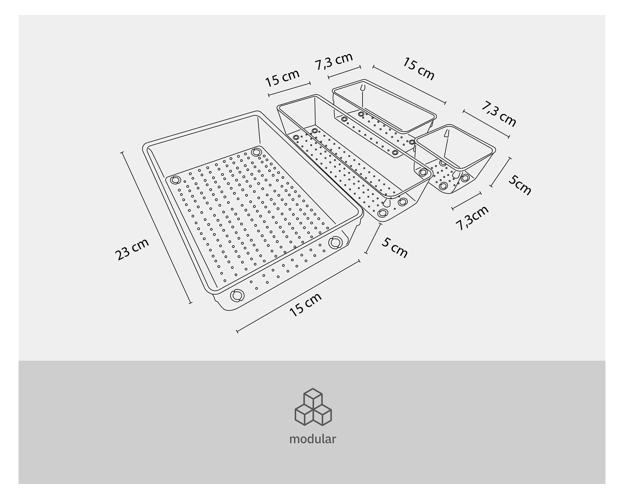 Pack 25 organizadores modulares transparente-6