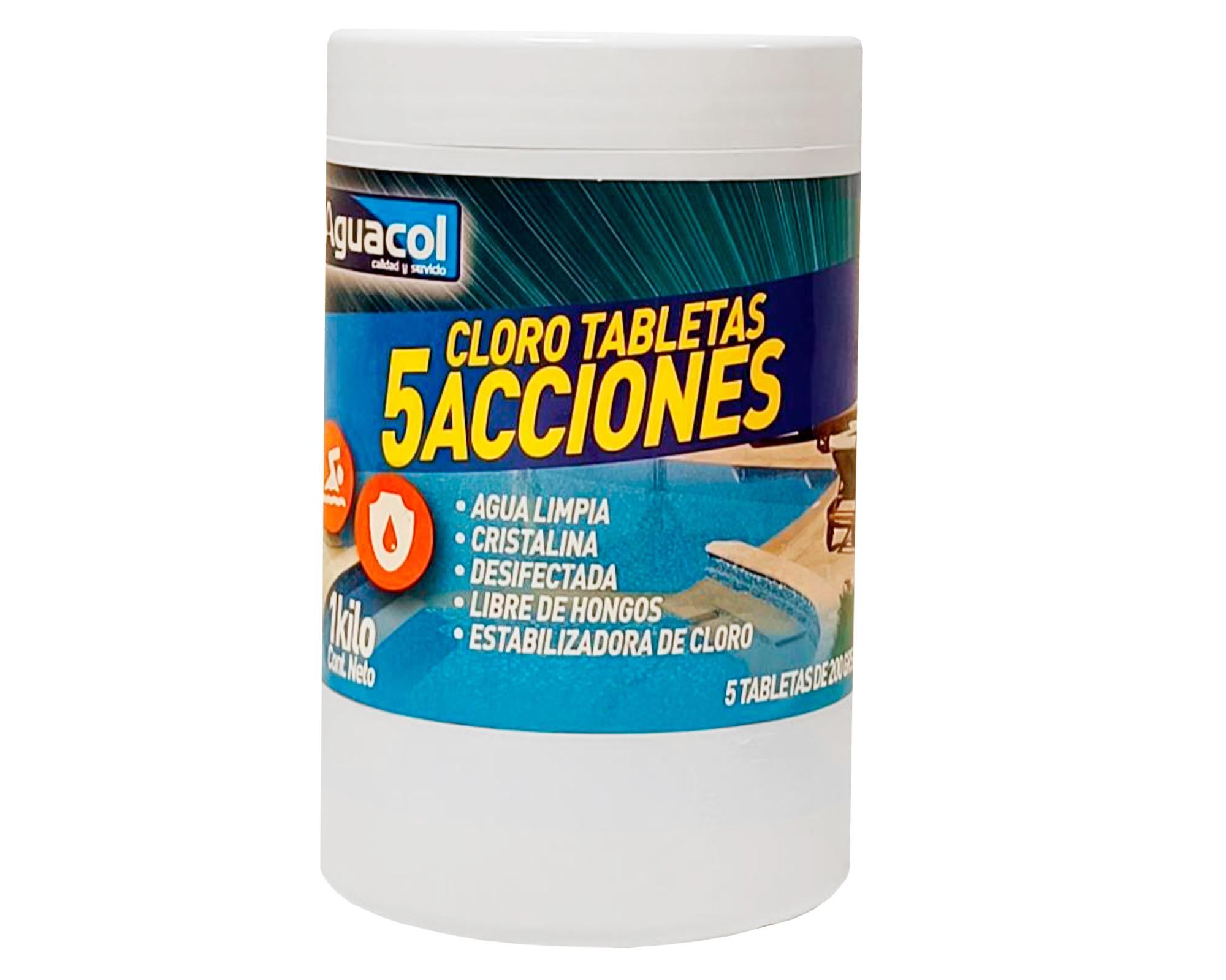 Cloro tableta 5 acciones piscinas 1 kg-0