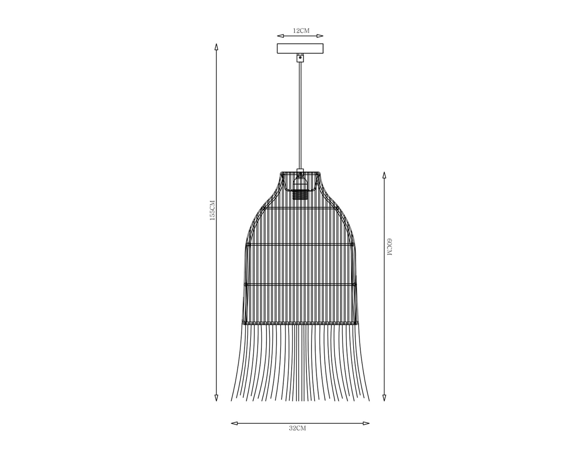 Lámpara colgar E27 1L Rigel-3