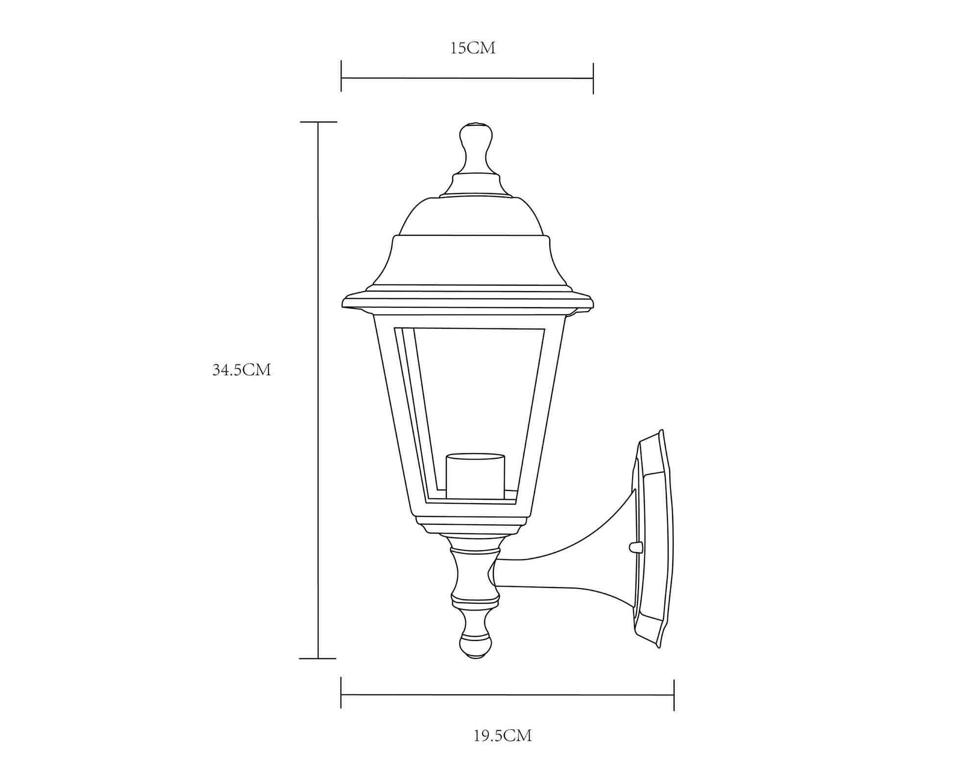 Farol 4 caras E27 negro 2 unidades-4