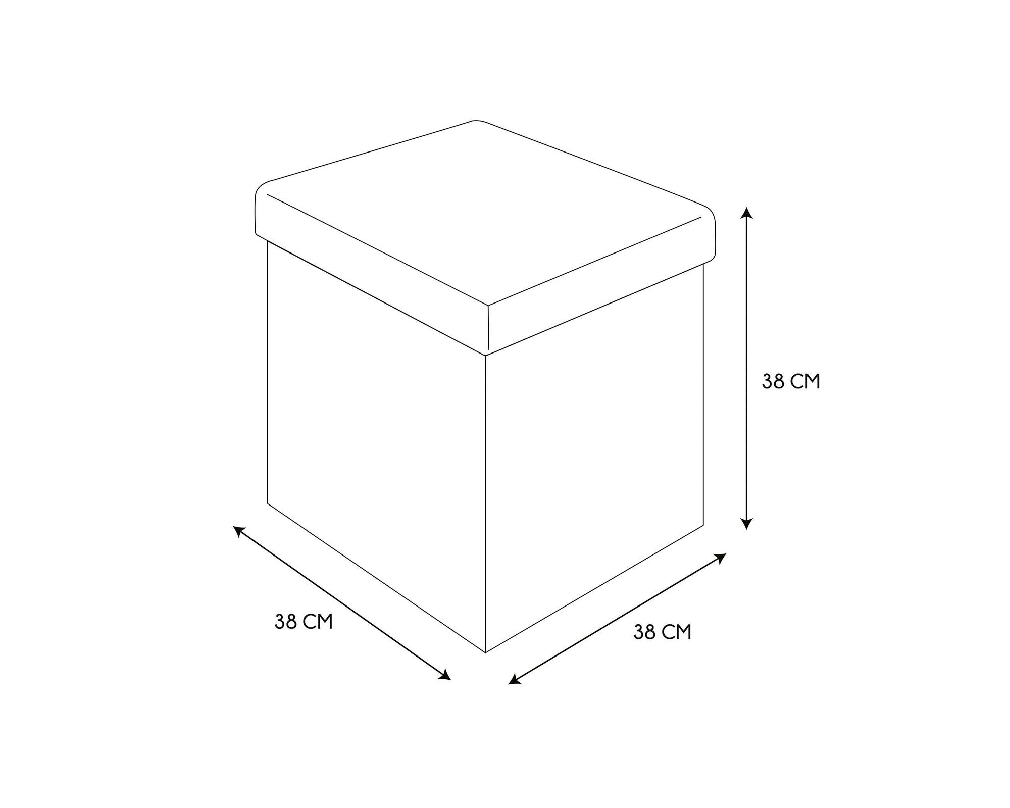Pouf gris 38x38x38 cm-3
