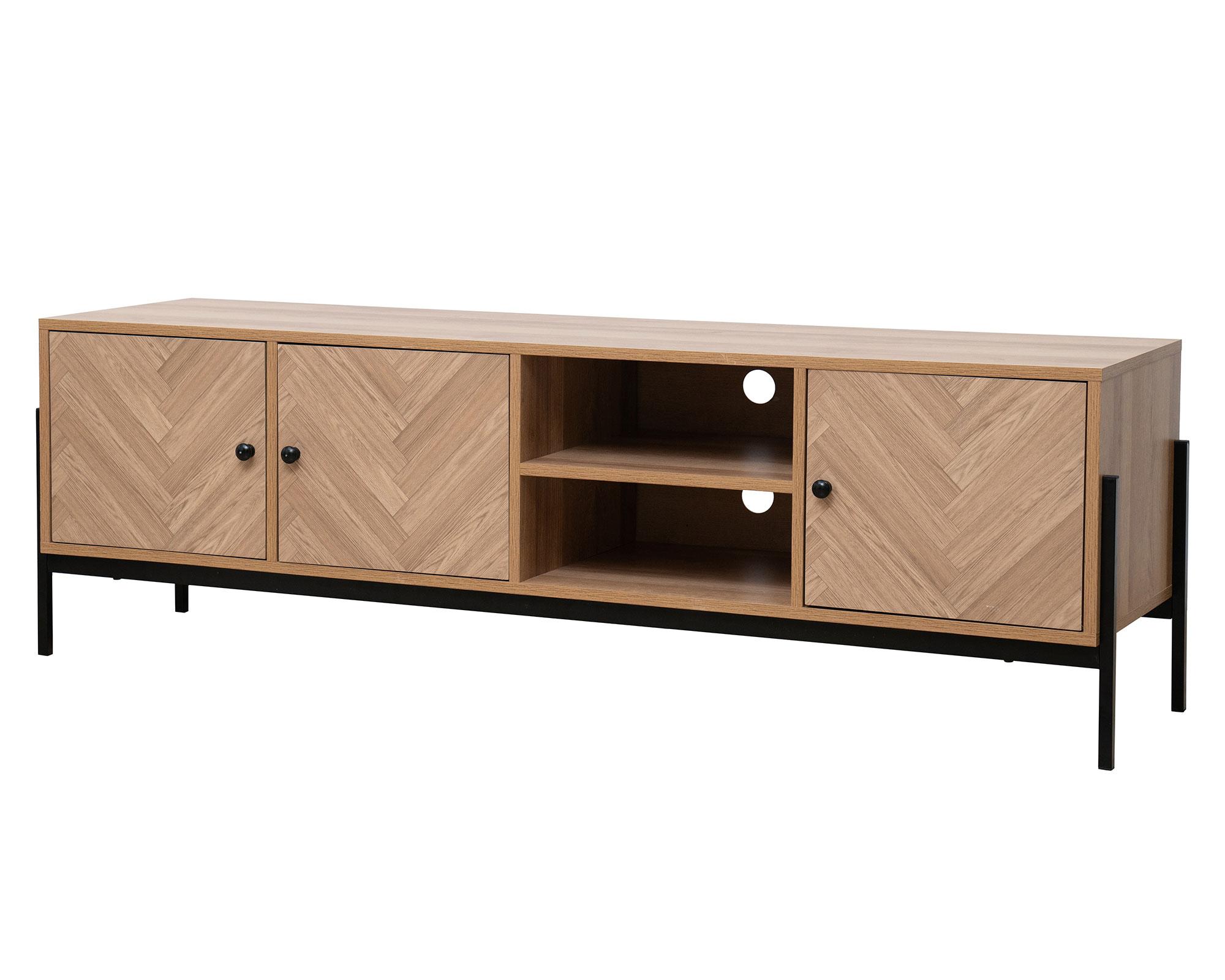 Rack TV 55'' Mila natural/negro 48x153x40 cm-1