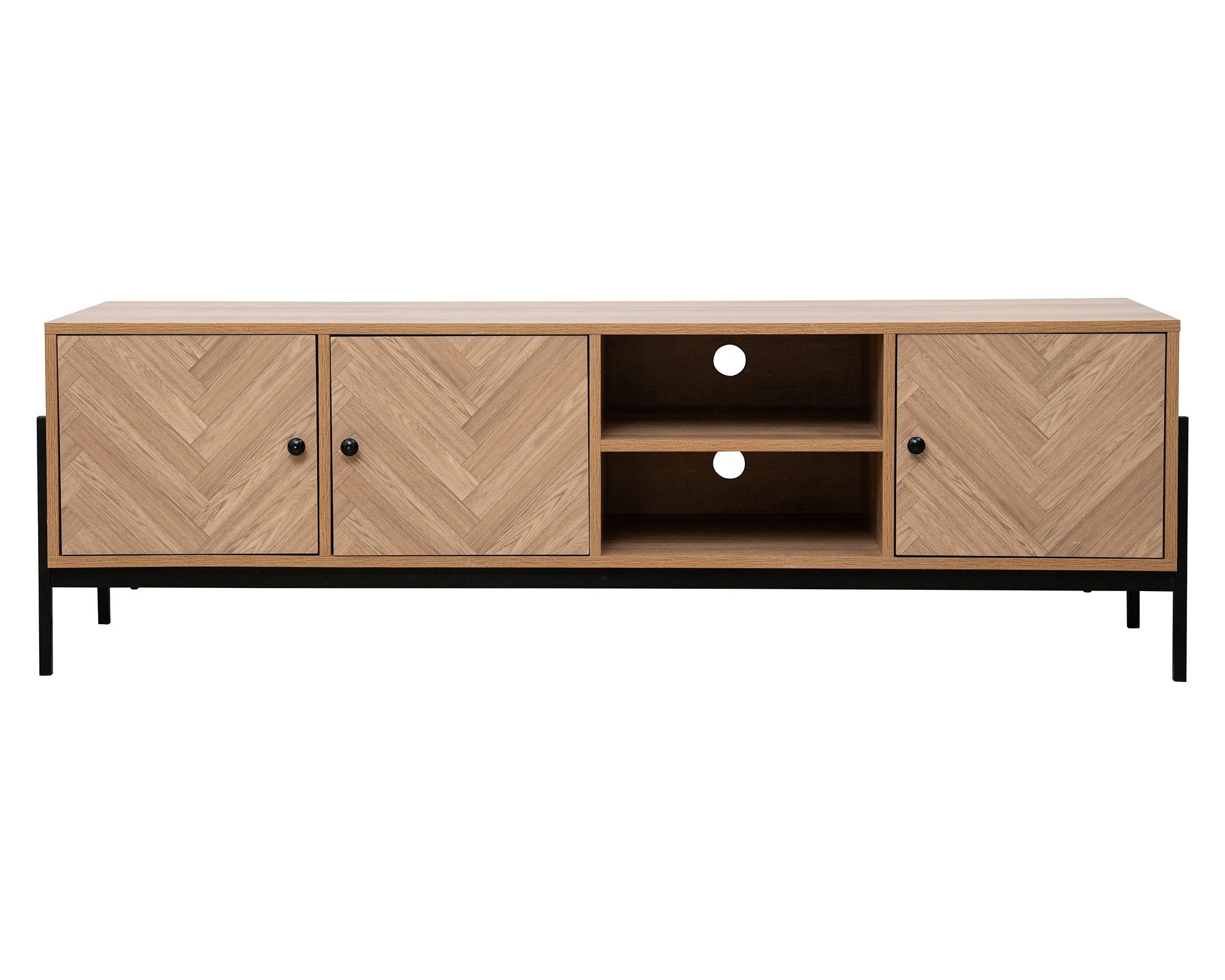Rack TV 55'' Mila natural/negro 48x153x40 cm-0