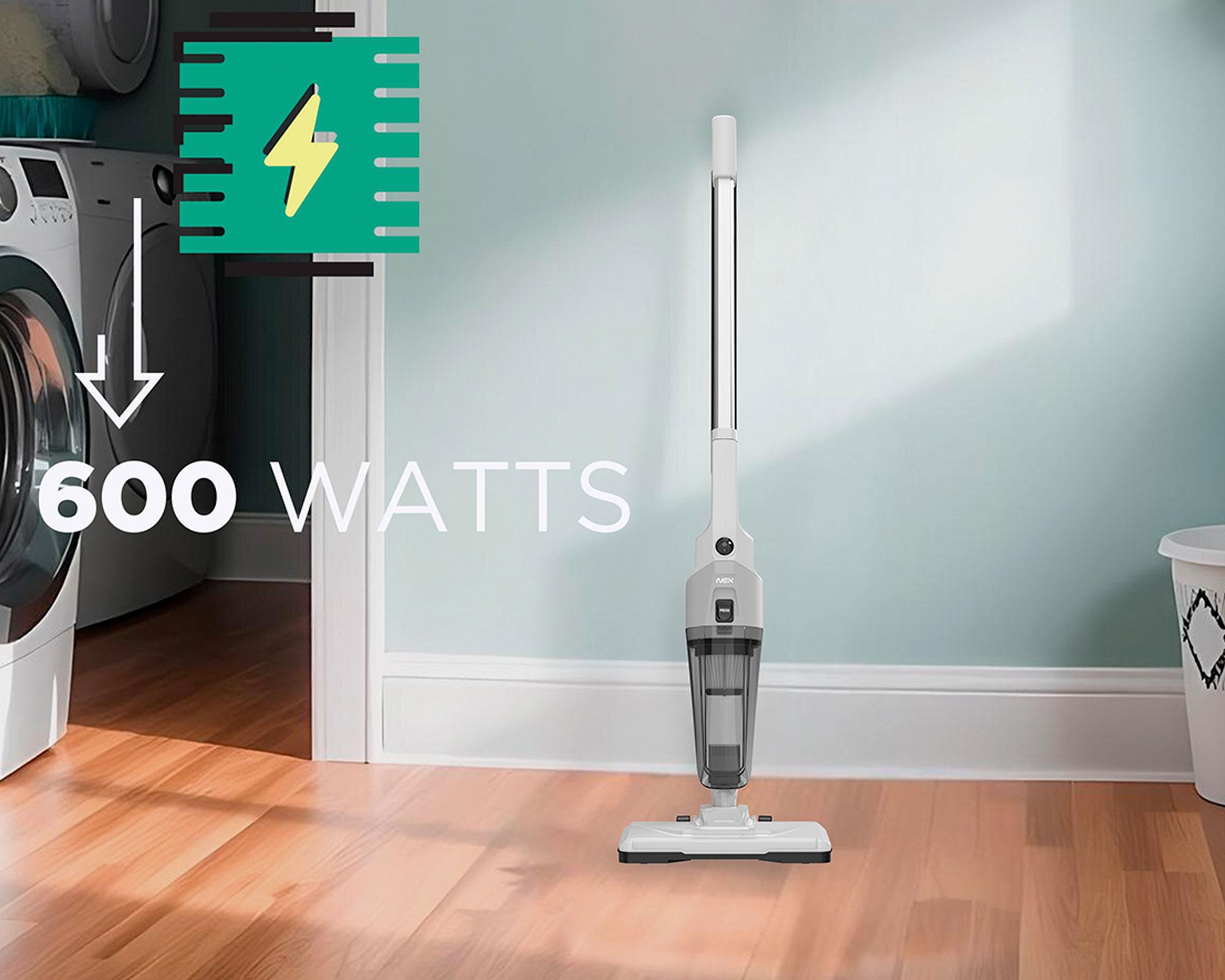 Aspiradora vertical 2 en 1 ASPVPROM blanco/gris 600W-4