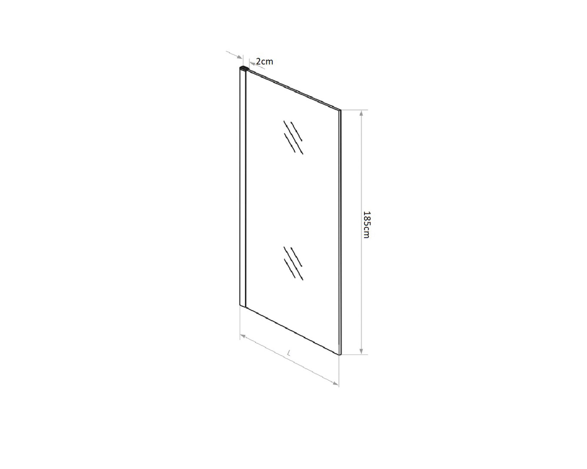 Mampara fija Agori transparente 185x70x0.6 cm-3