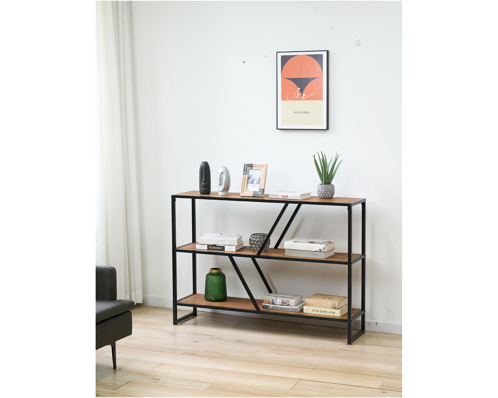 Repisa Sabina negro/madera 3 Niveles-2