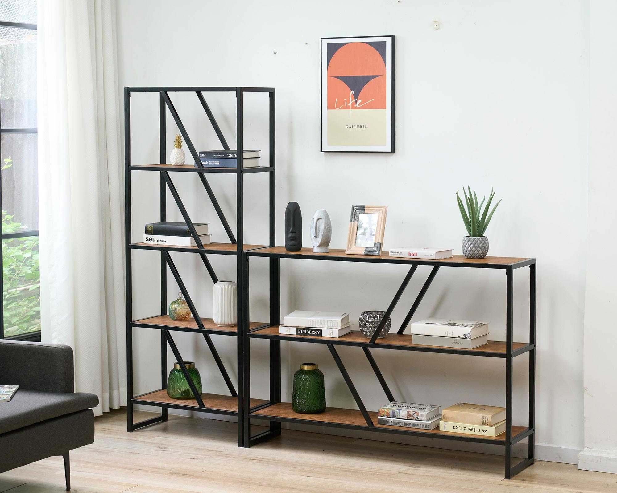 Repisa Sabina natural/negro 155x60x30 cm-3