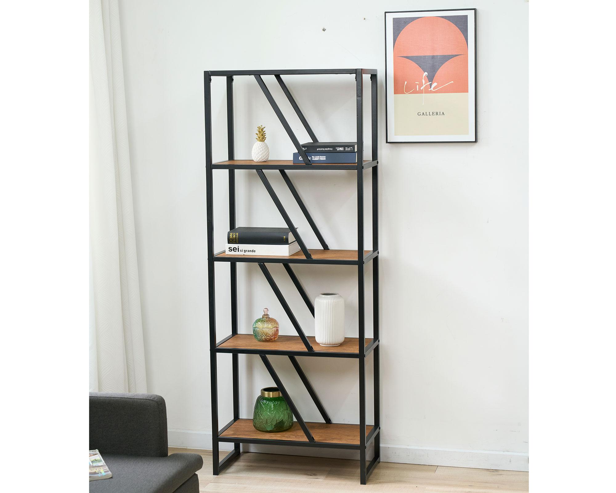 Repisa Sabina natural/negro 155x60x30 cm-2