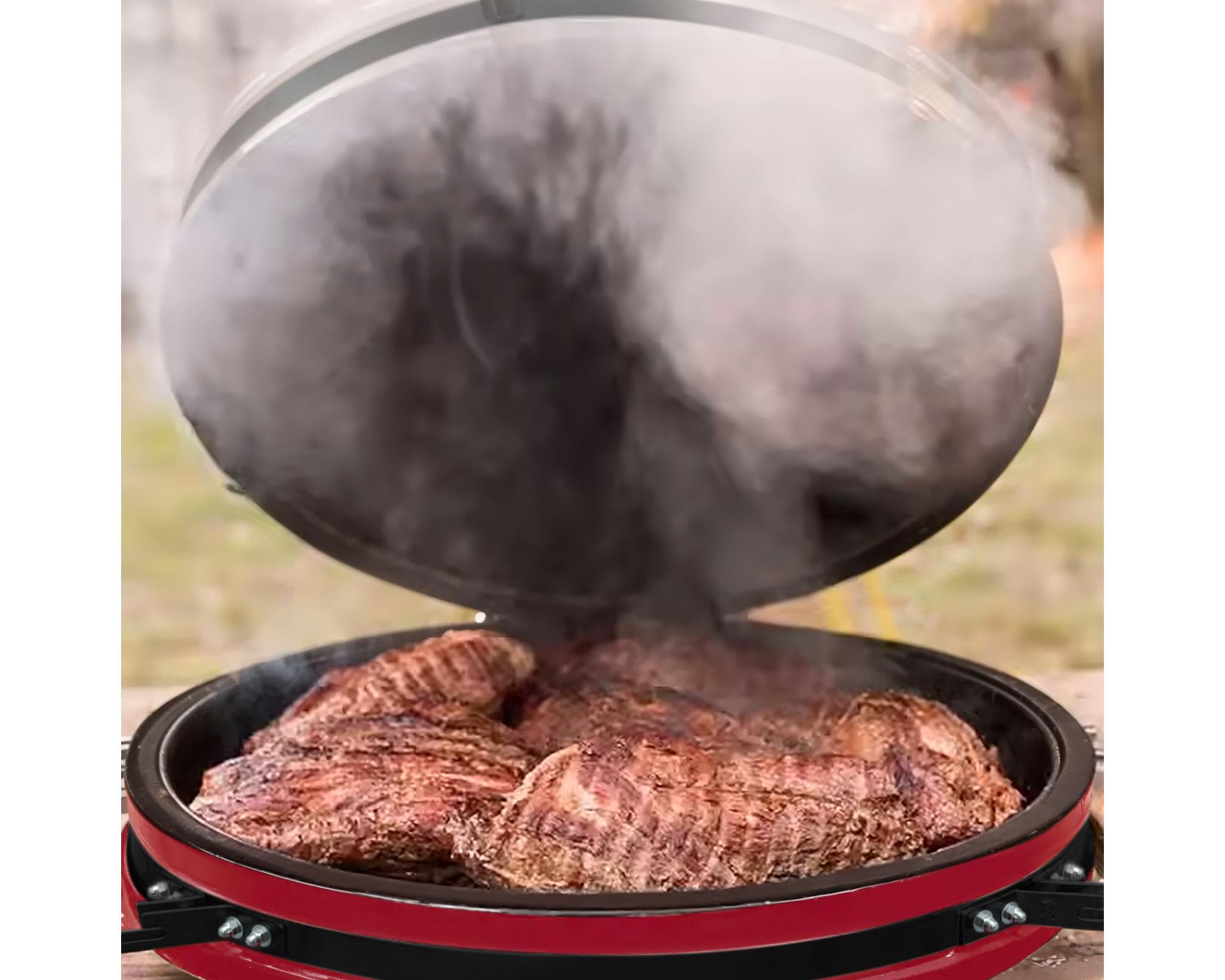 Parrilla Kamado rojo-7