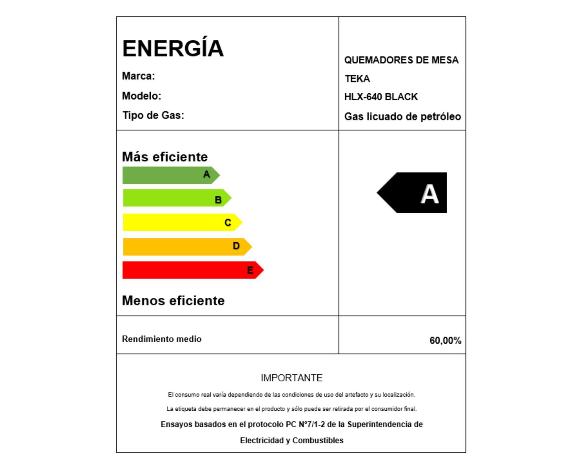 Encimera gas HLX 640 BLACK negro 4 quemadores-6