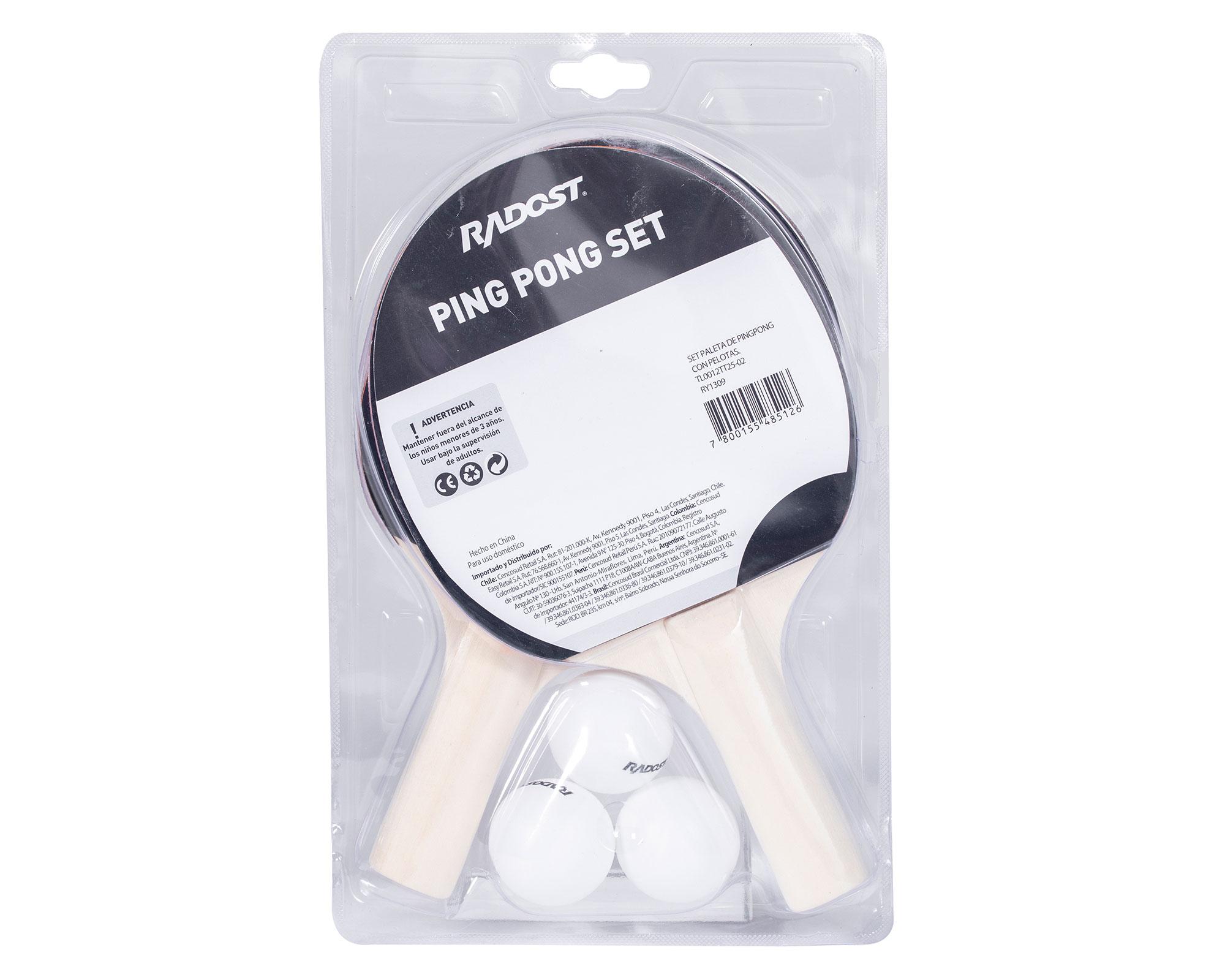 Set paleta ping pong 3 pelotas-3