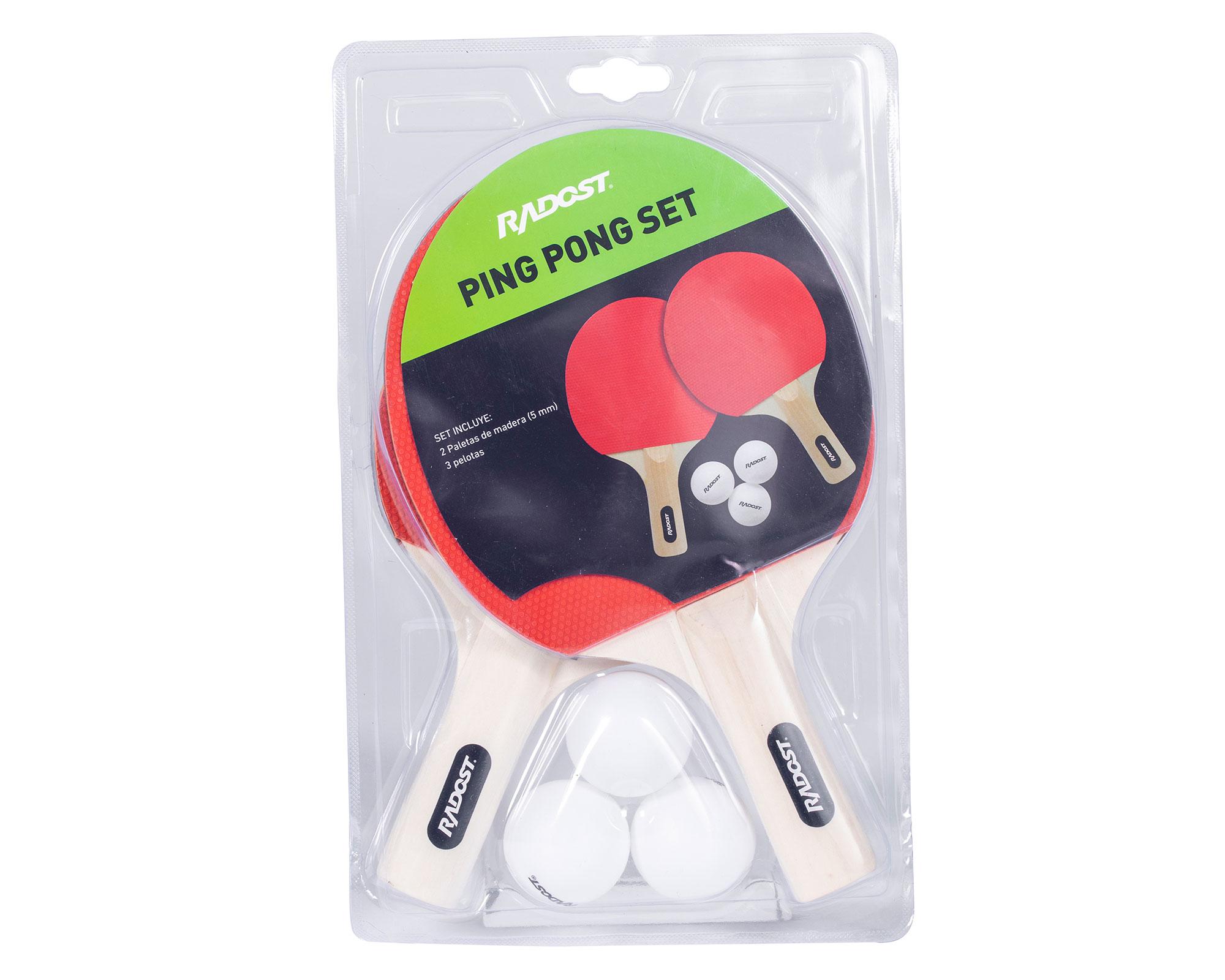 Set paleta ping pong 3 pelotas-4