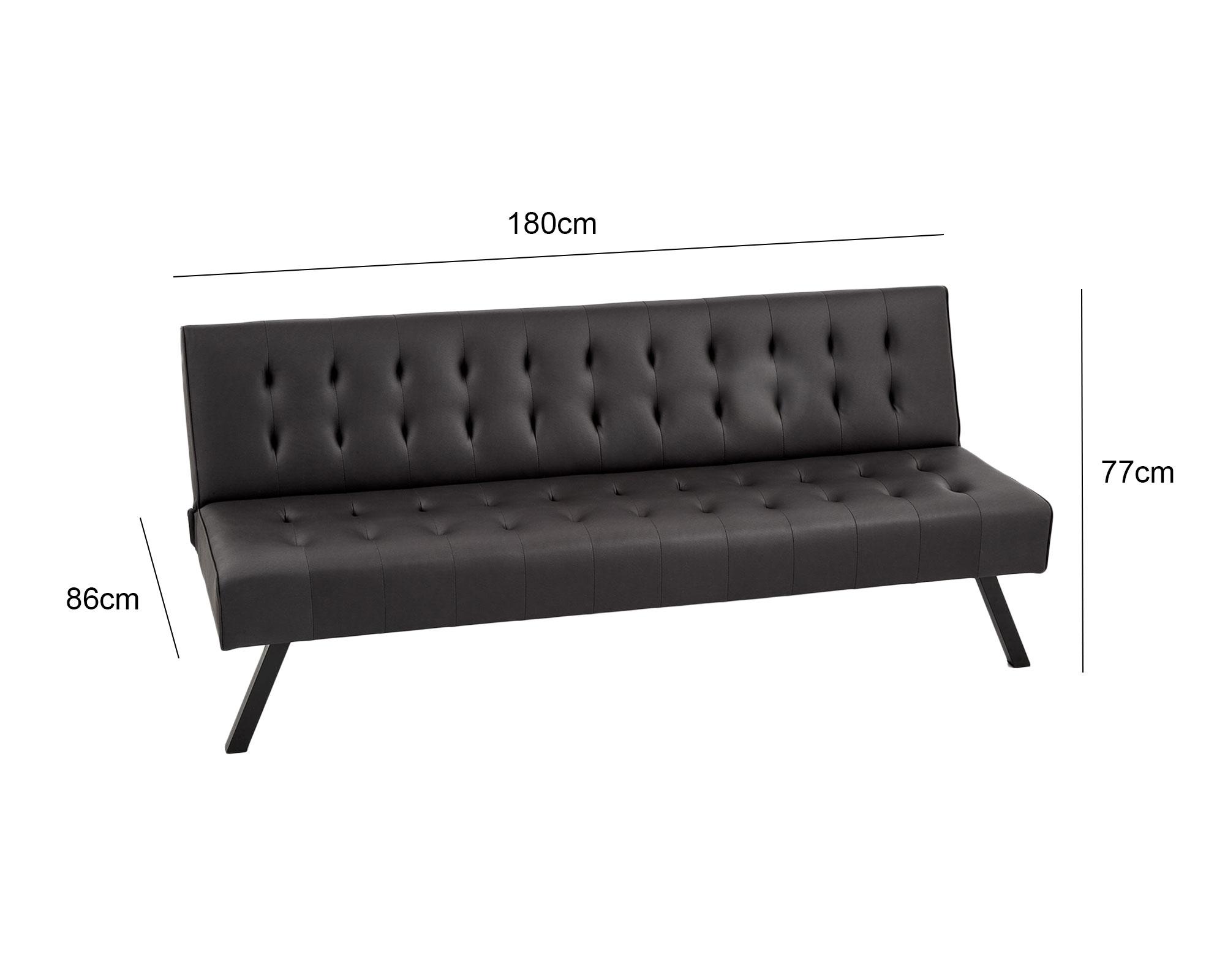 Futón Amb negro 77x180x86 cm-4