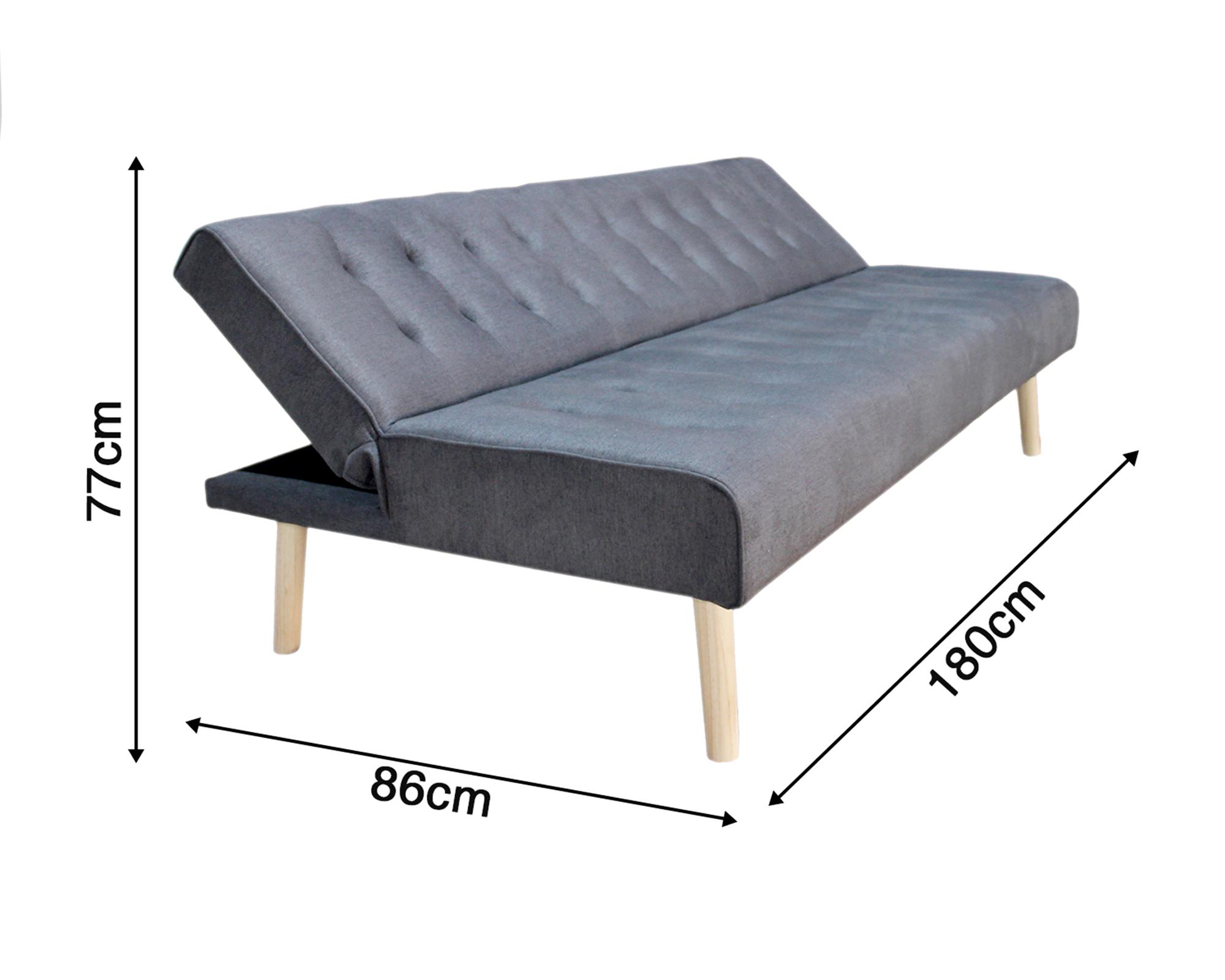 Futón Amb gris 77x180x86 cm-2