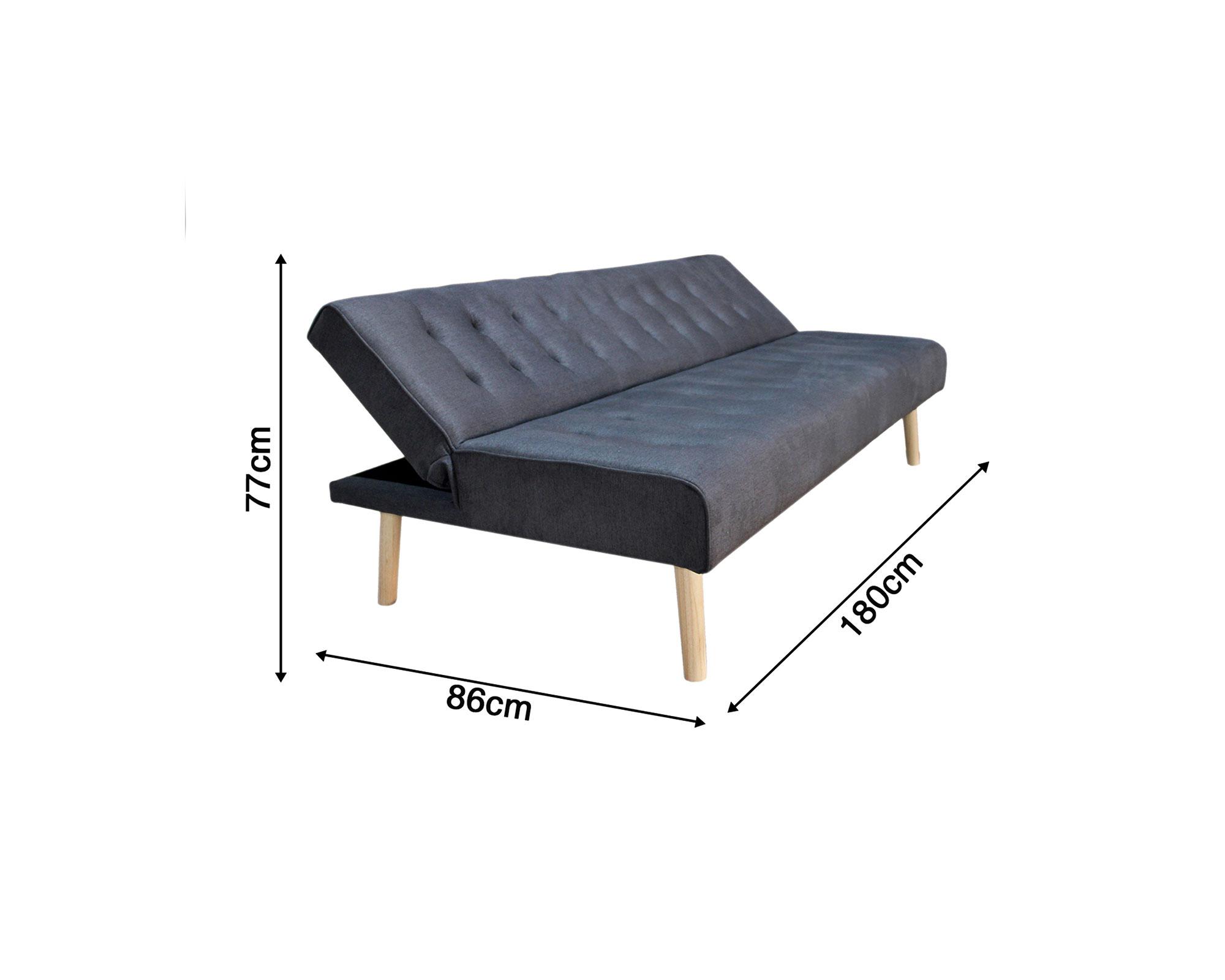 Futón Amb gris 77x180x86 cm-4